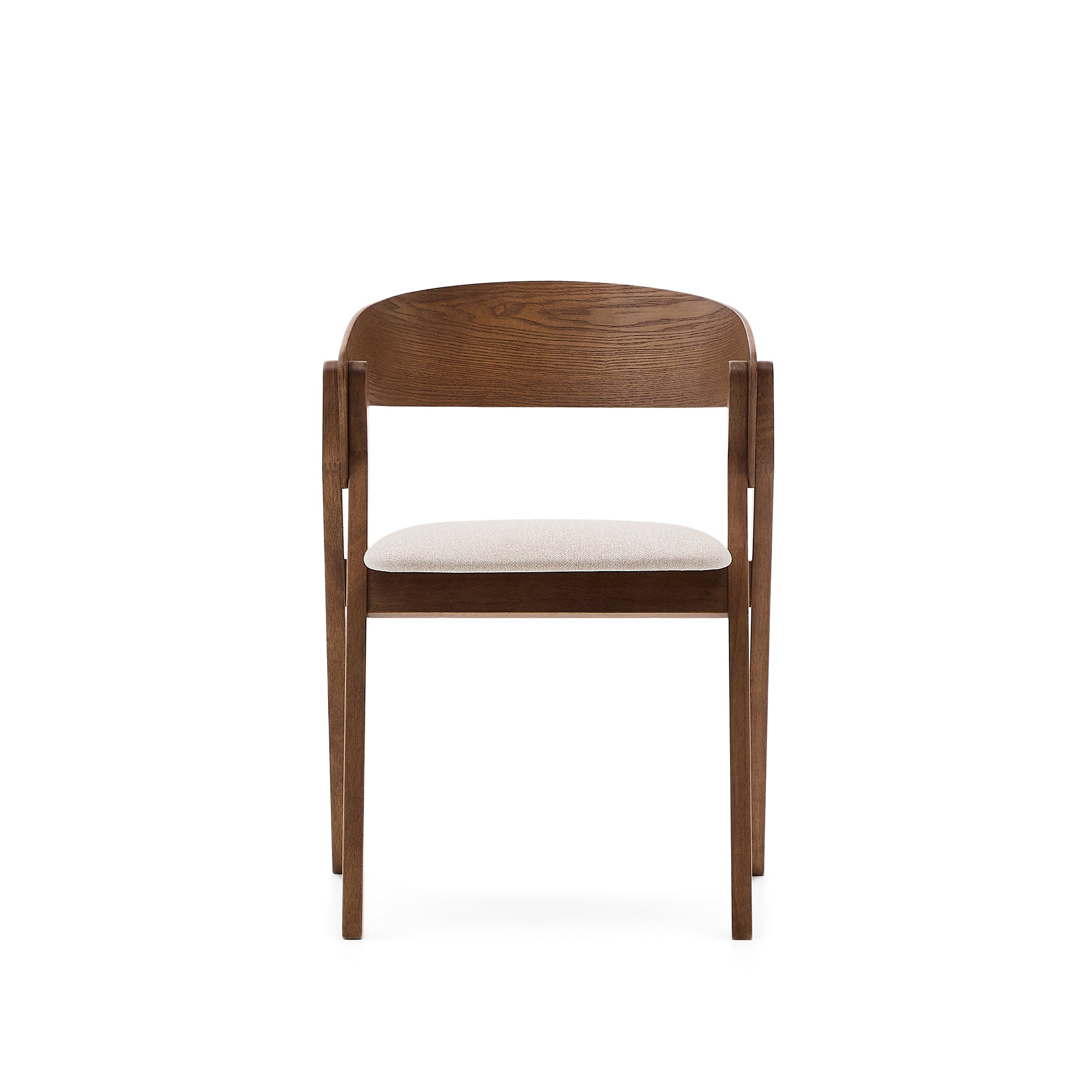 Godia chair in ash veneer with a wenge finish and beige chenille - Product Image