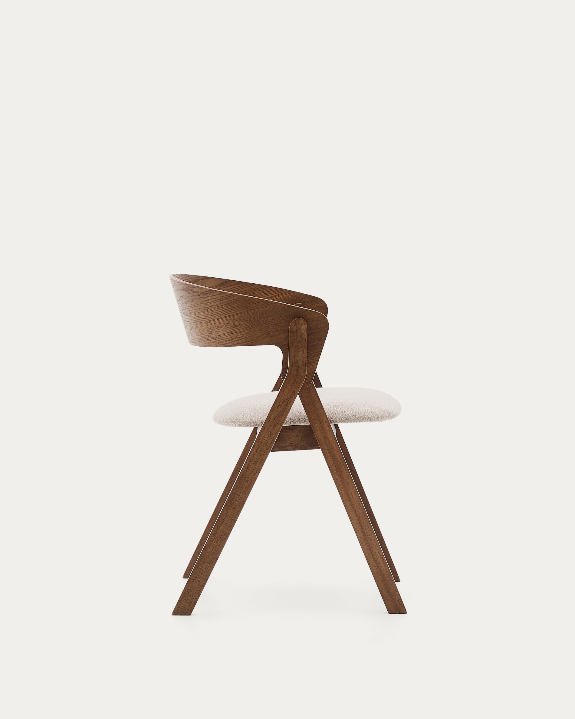 Godia chair in ash veneer with a wenge finish and beige chenille - Product View