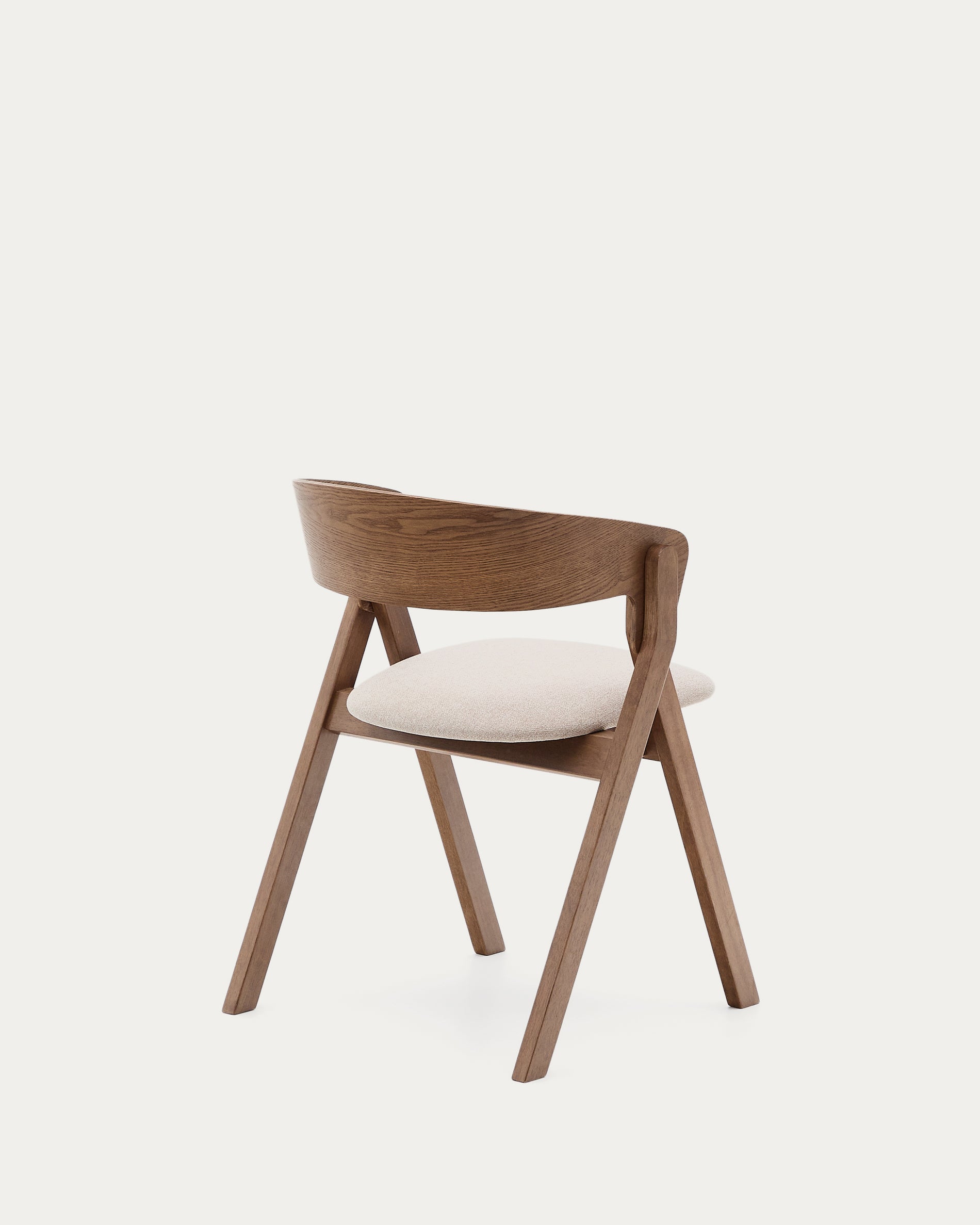 Godia chair in ash veneer with a wenge finish and beige chenille - Product View