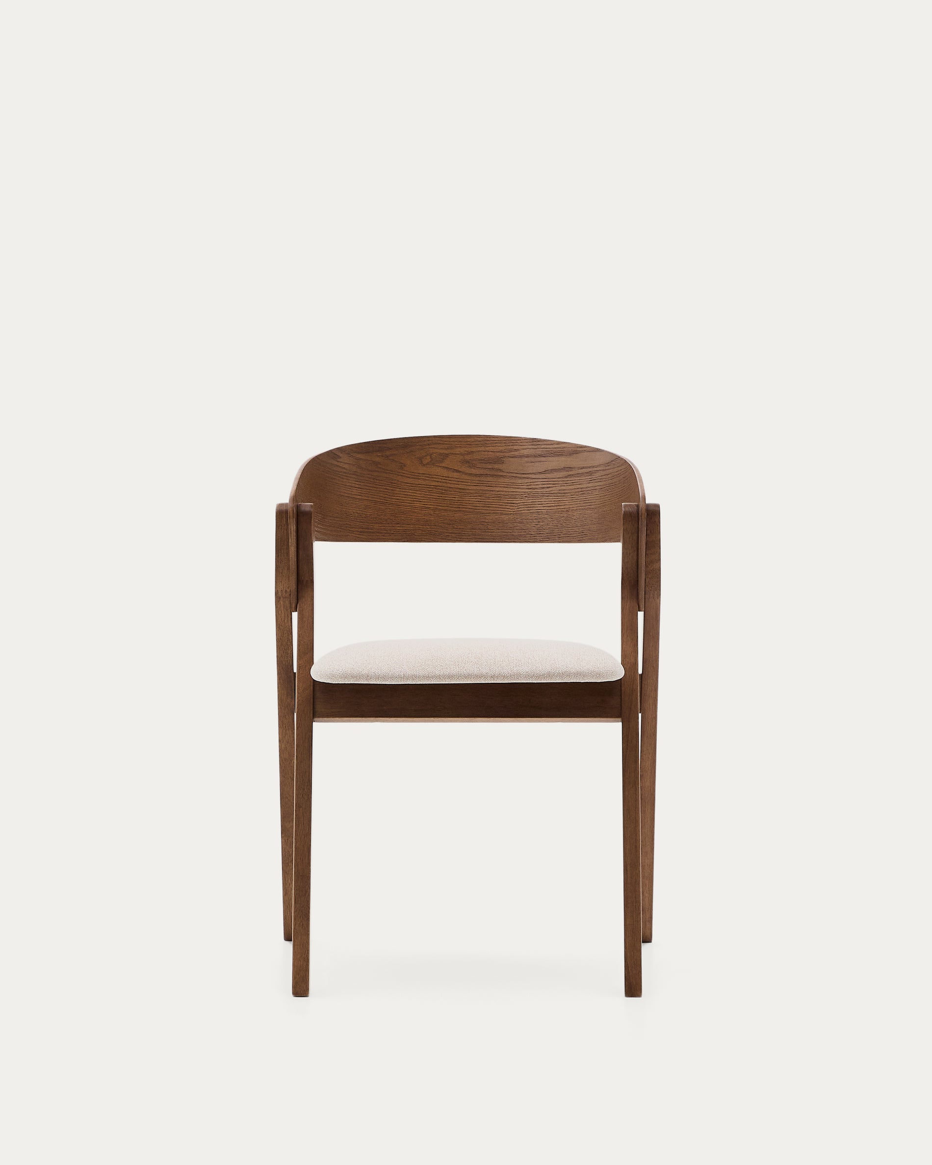 Godia chair in ash veneer with a wenge finish and beige chenille - Product View