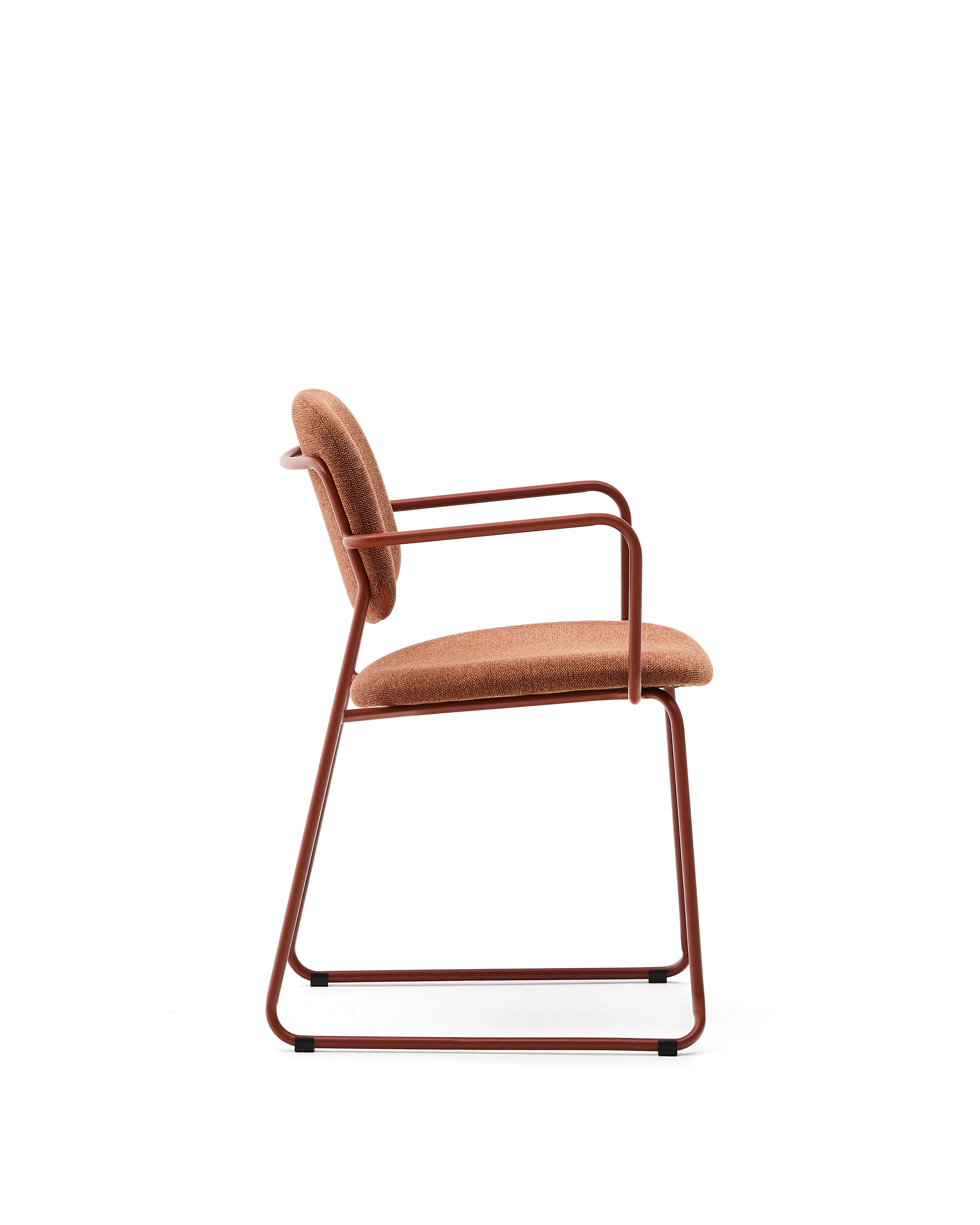 Meli chair in terracotta chenille with terracotta metal frame FSC Mix Credit - Product Image