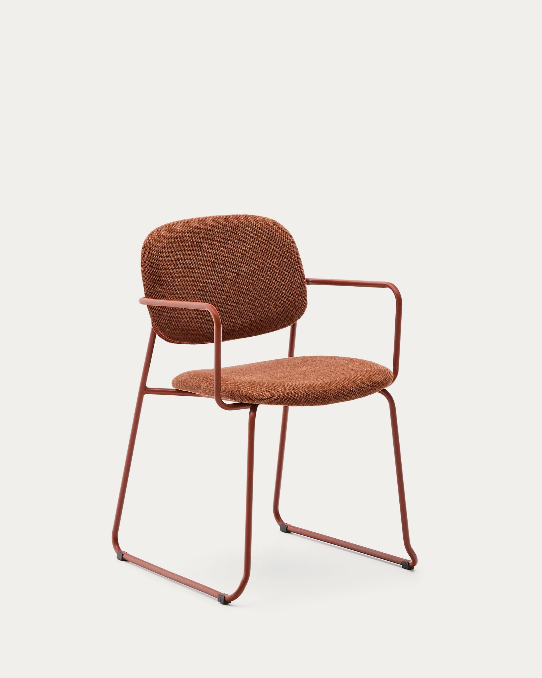 Meli chair in terracotta chenille with terracotta metal frame FSC Mix Credit - Product View