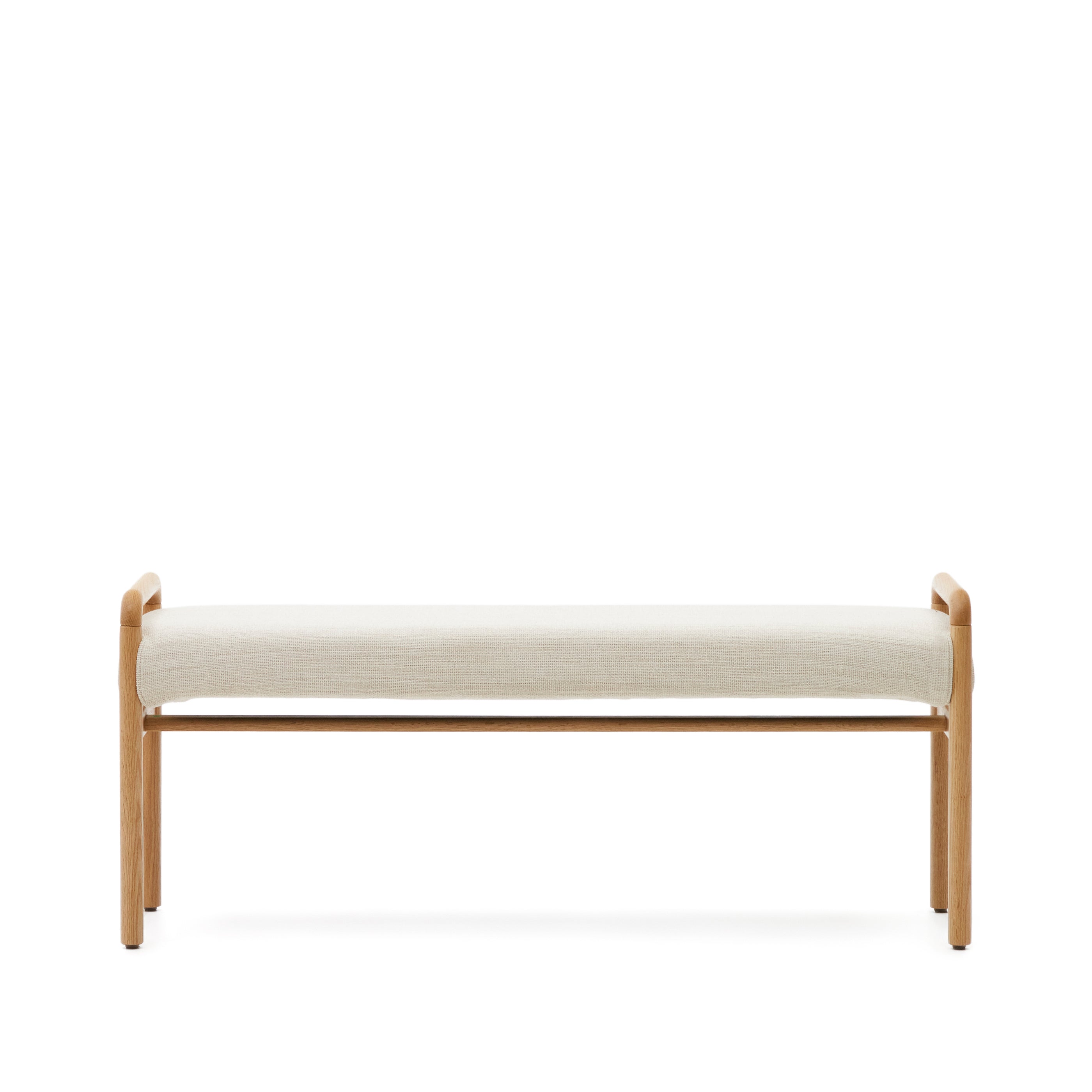 Macaret bench with removable cover solid oak wood with natural finish 120 cm FSC Mix Credit - Product Image