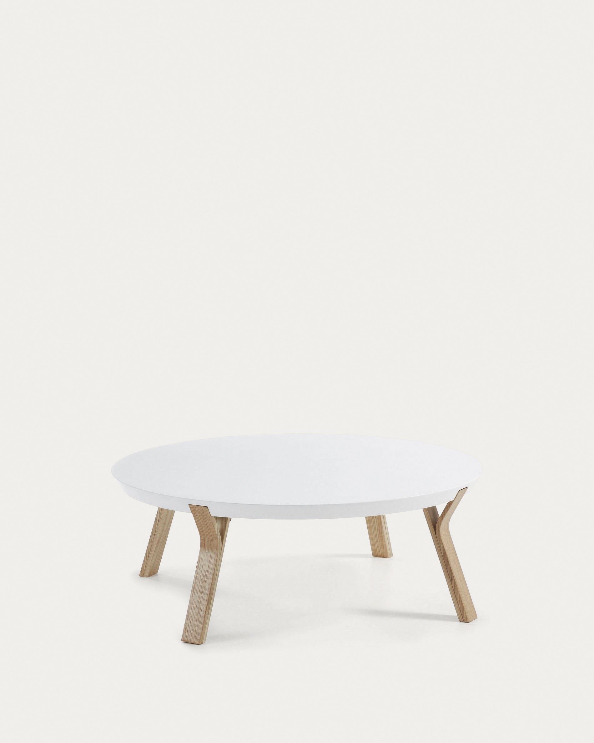 White and ash Dilos coffee table Ø 90 cm - Product View