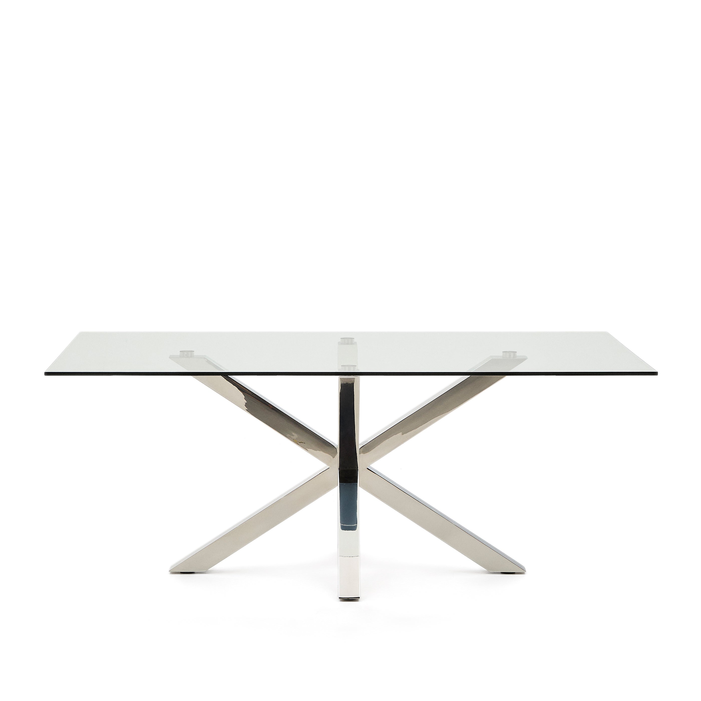 Argo glass table with stainless steel legs 200 x 100 cm - Product Image
