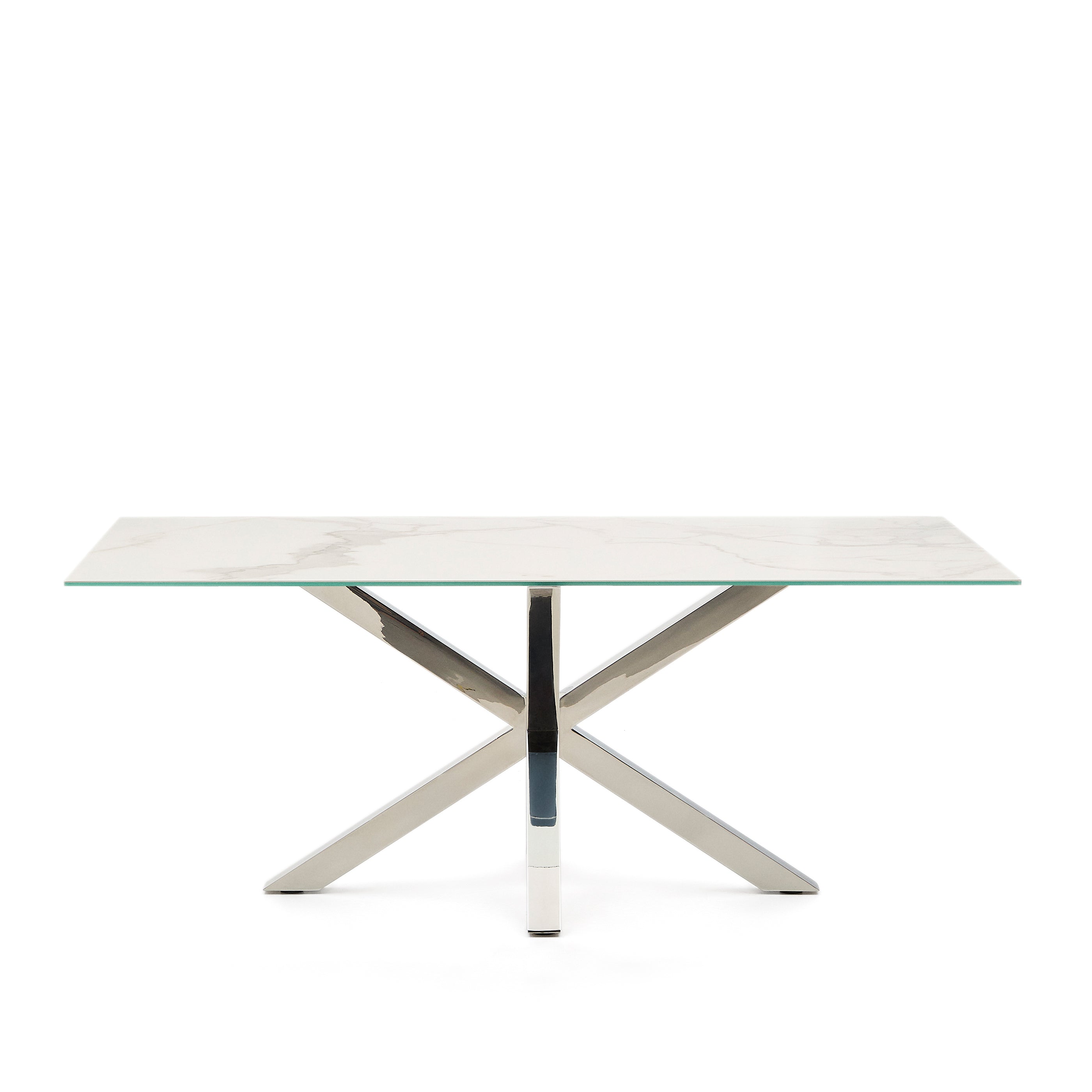 Argo table in Iron Moss porcelain and stainless steel legs, 200 x 100 cm - Product Image