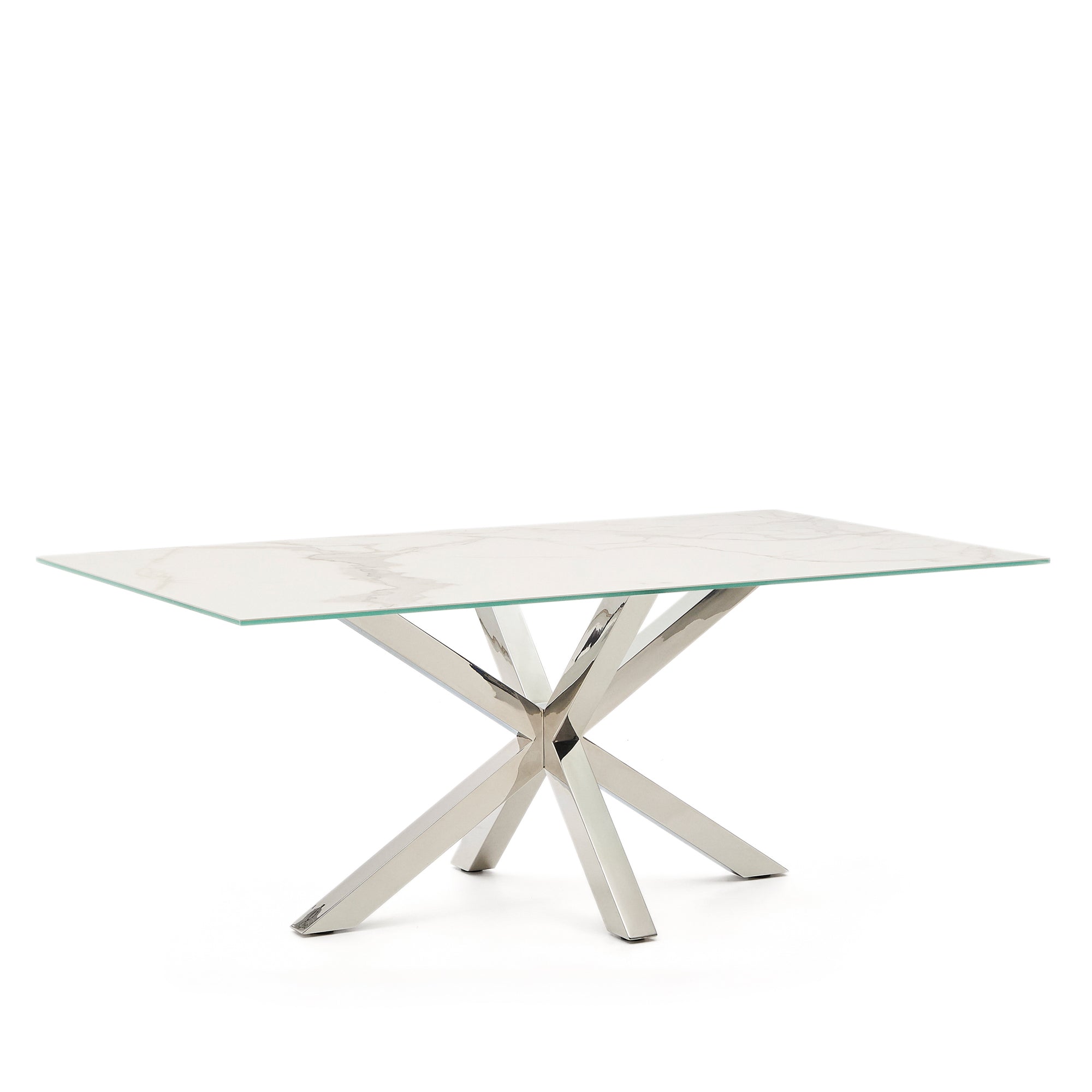 Argo table in Iron Moss porcelain and stainless steel legs, 200 x 100 cm - Product Image