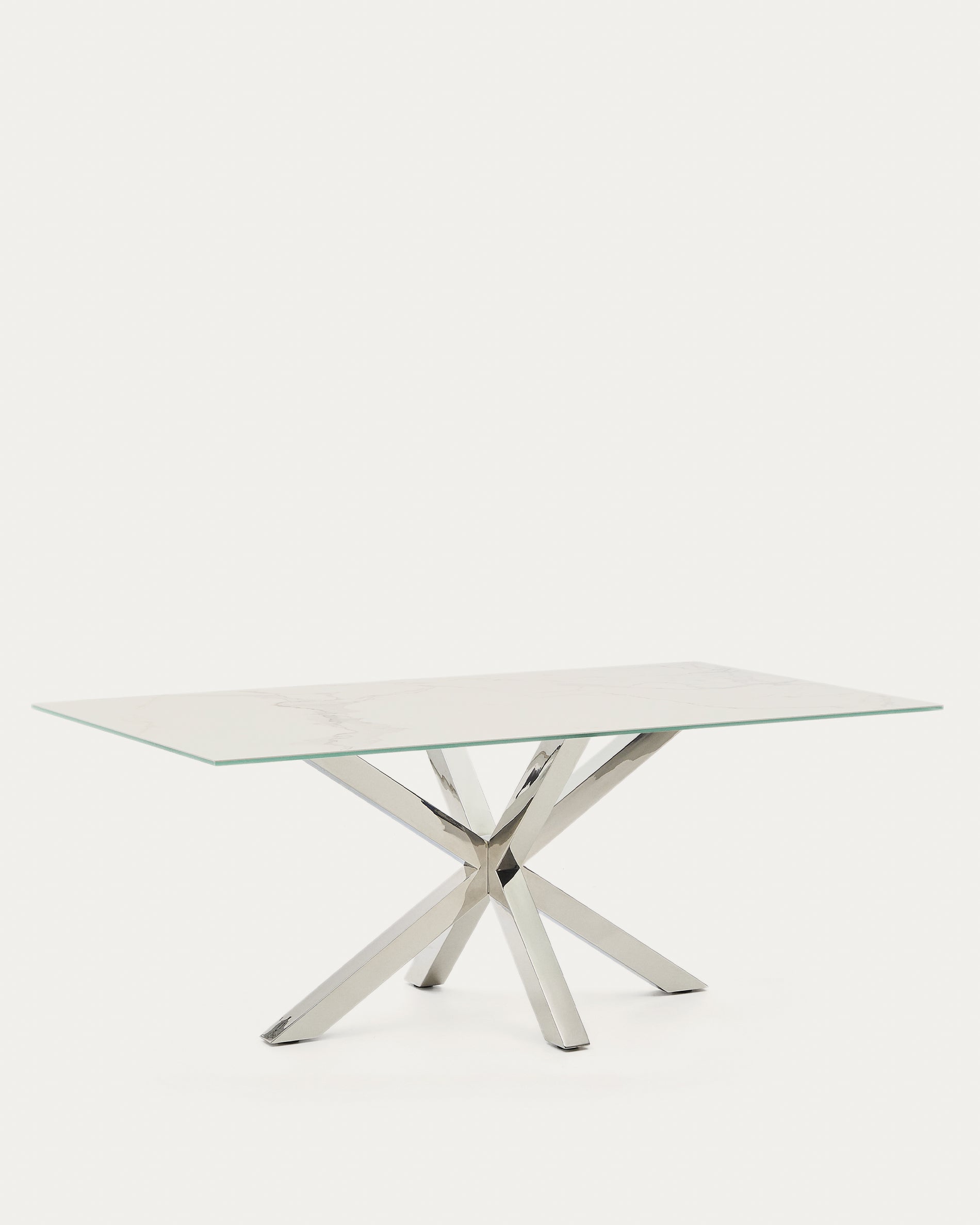 Argo table in Iron Moss porcelain and stainless steel legs, 200 x 100 cm - Product View