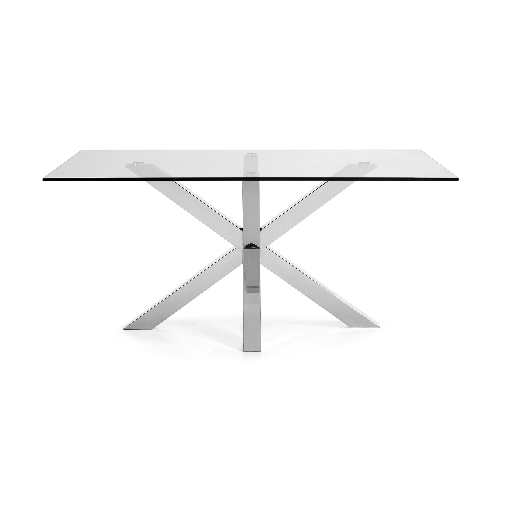 Argo glass table with stainless steel legs 180 x 100 cm - Product Image