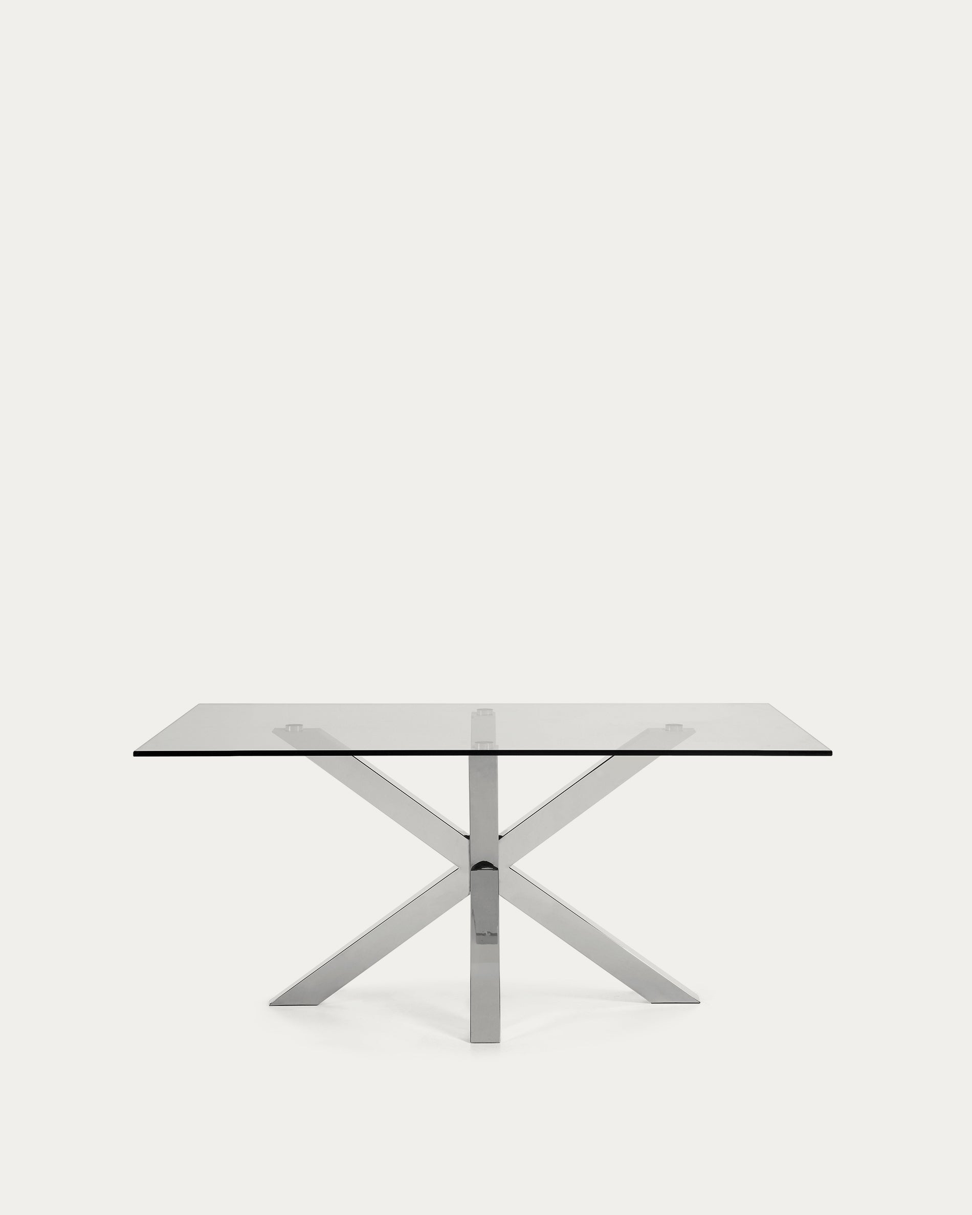 Argo glass table with stainless steel legs 180 x 100 cm - Product View