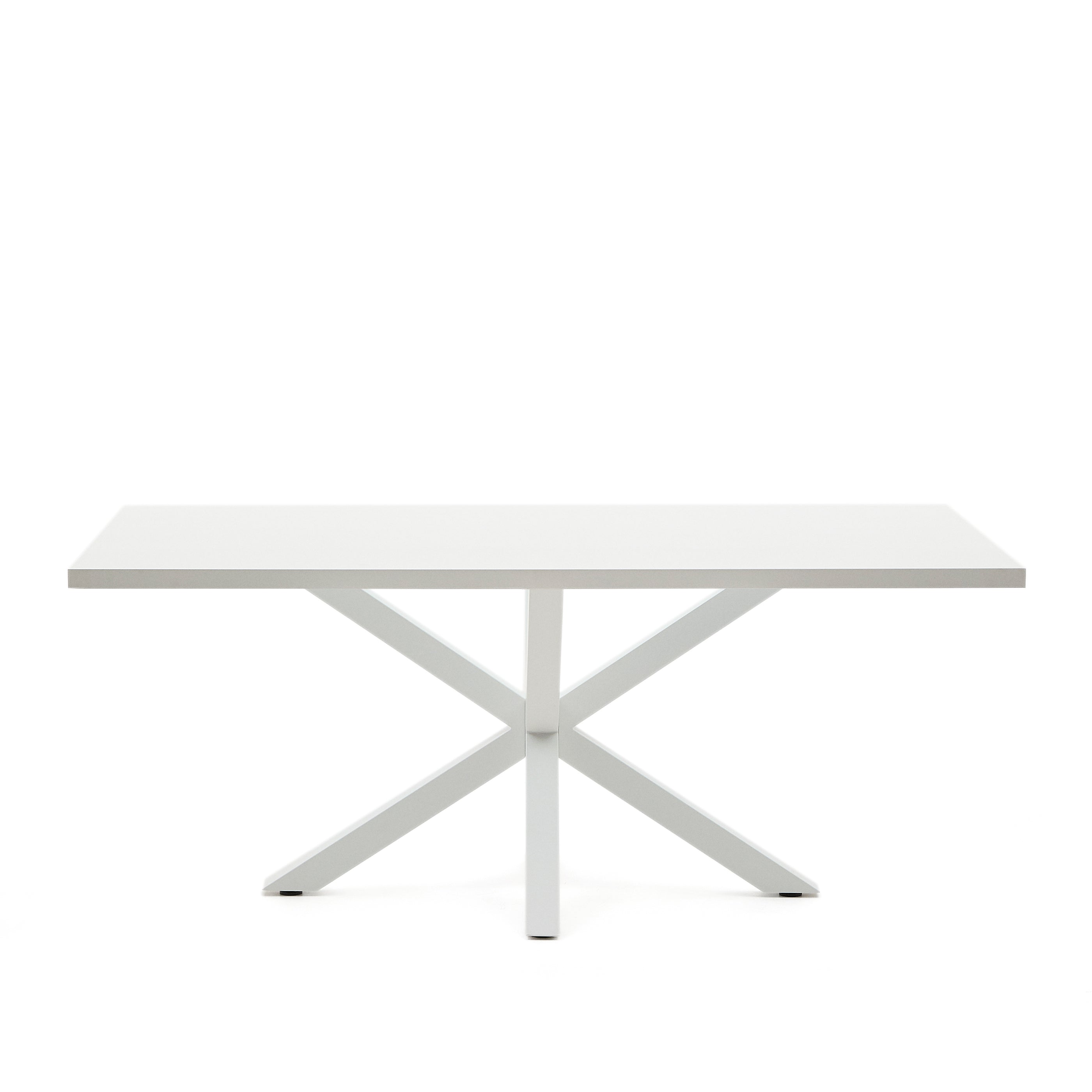 Argo table in melamine with white finish and steel legs with white finish 200 x 100 cm - Product Image