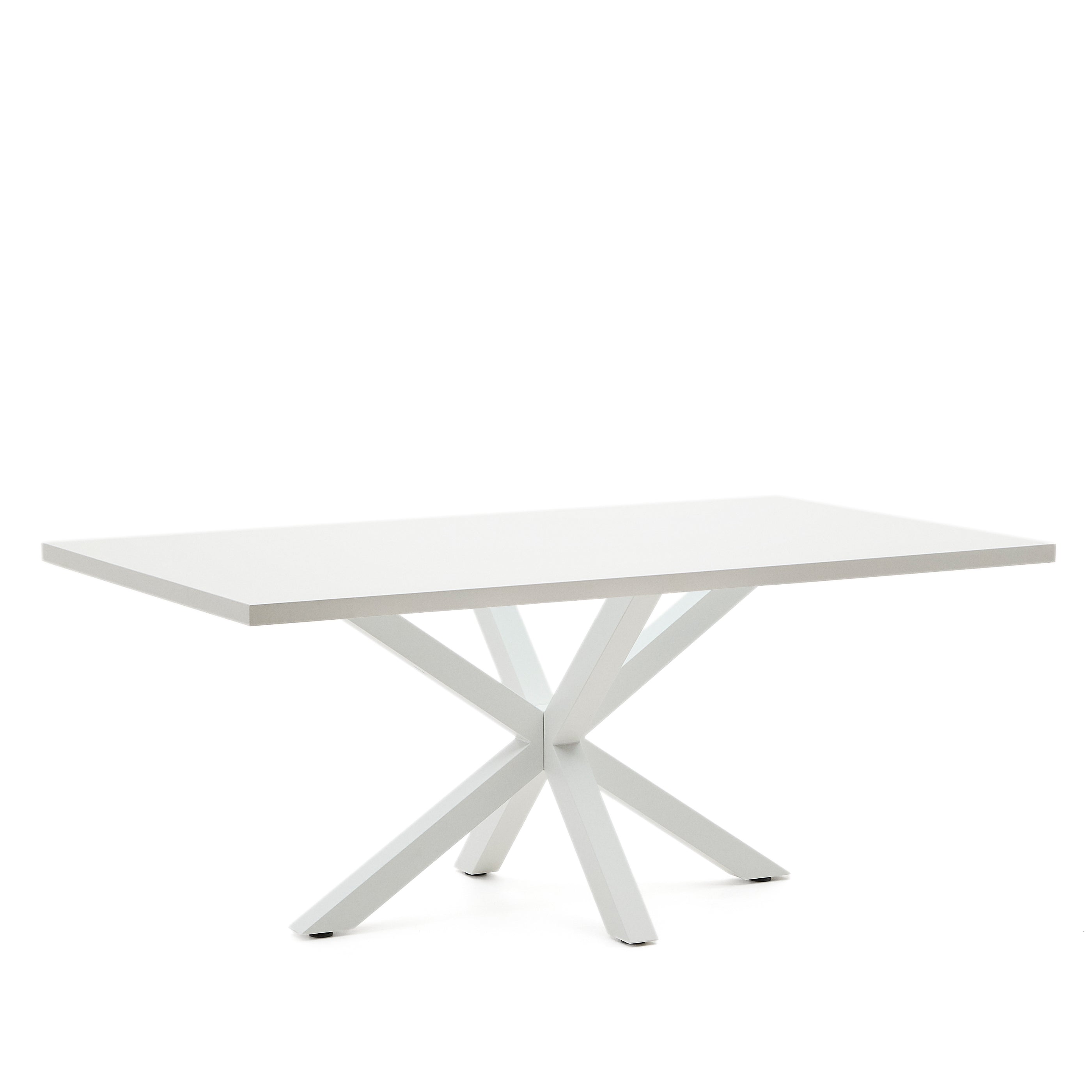 Argo table in melamine with white finish and steel legs with white finish 200 x 100 cm - Product Image