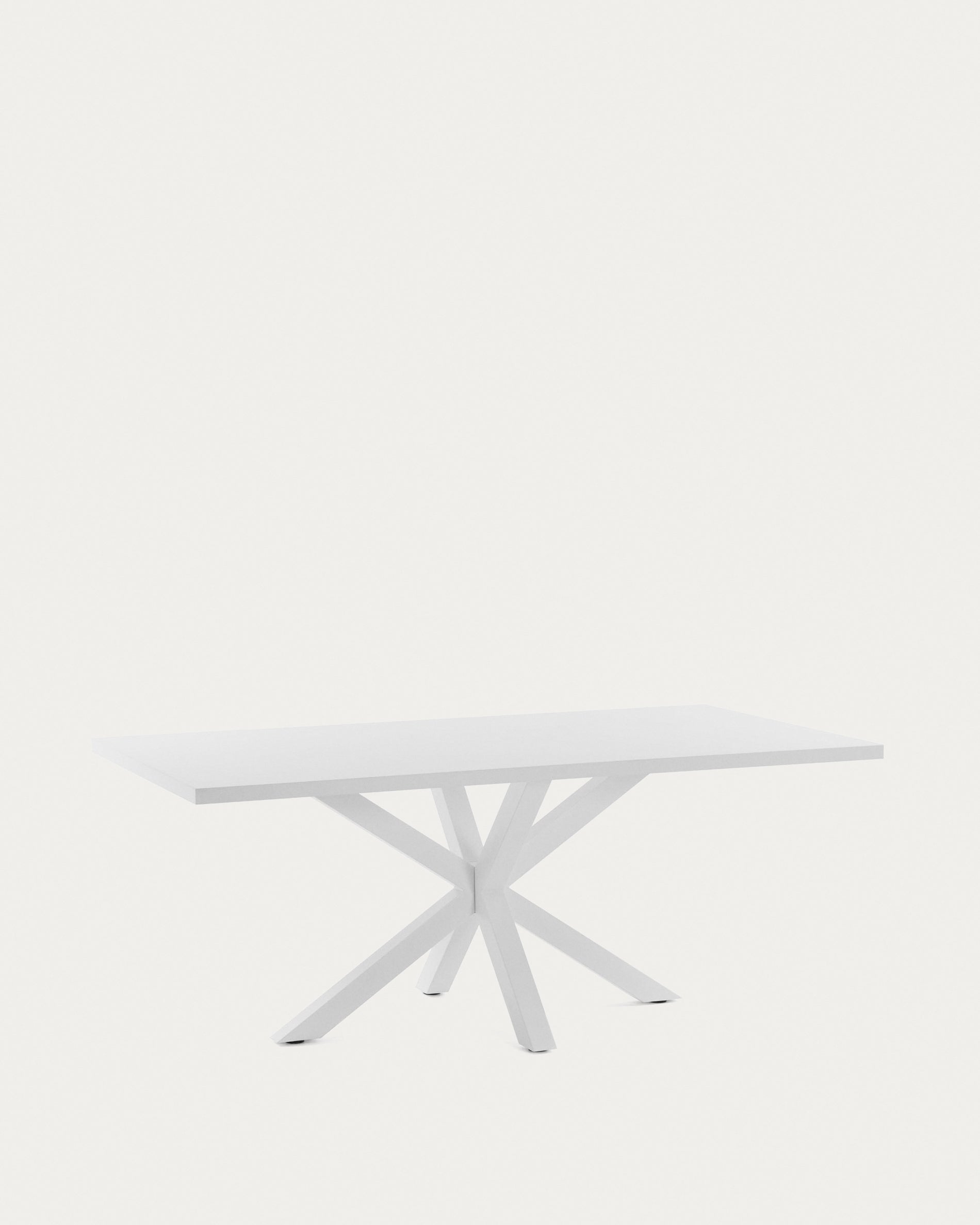 Argo table in melamine with white finish and steel legs with white finish 200 x 100 cm - Product View