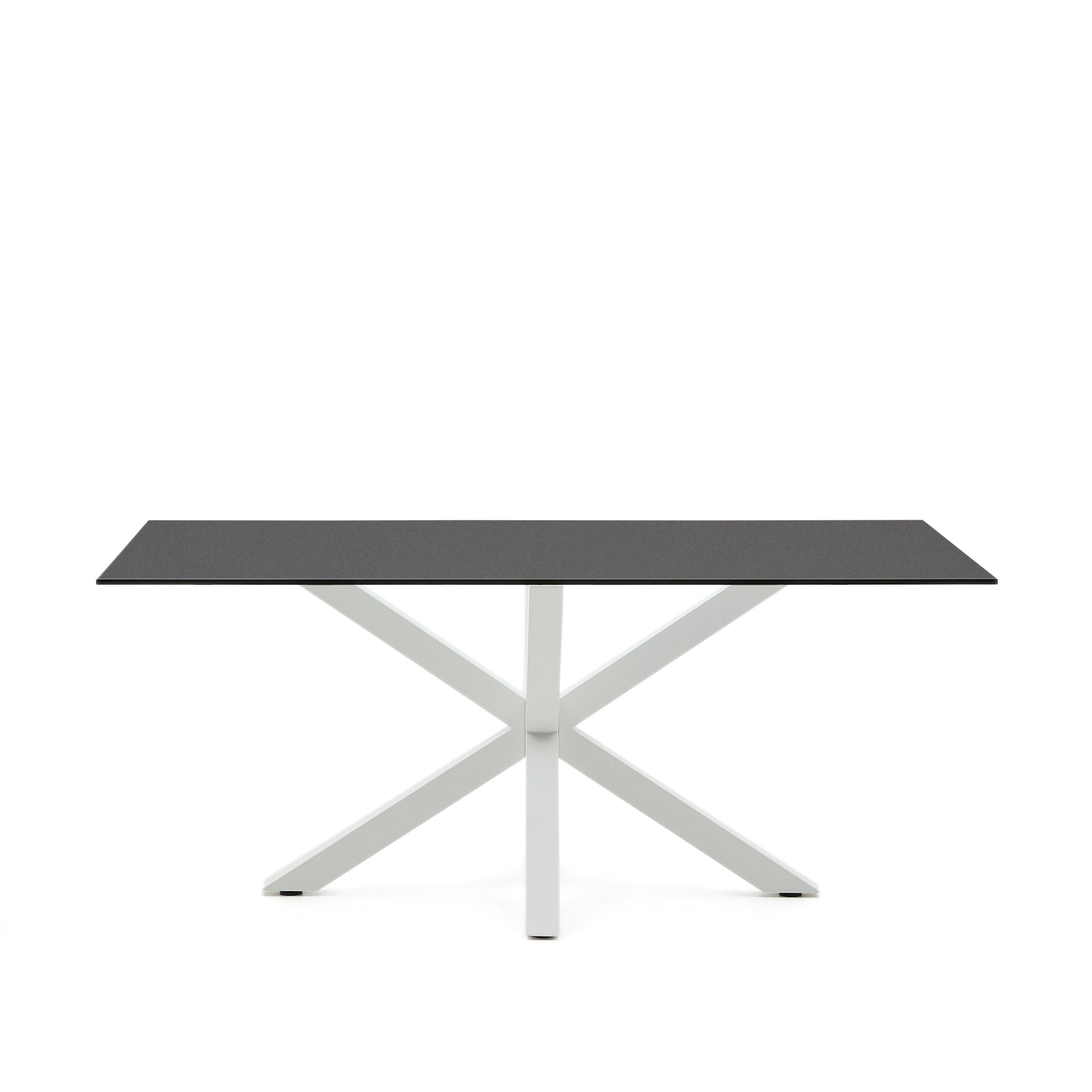 Argo table 180x100 cm, epoxy white and black glass