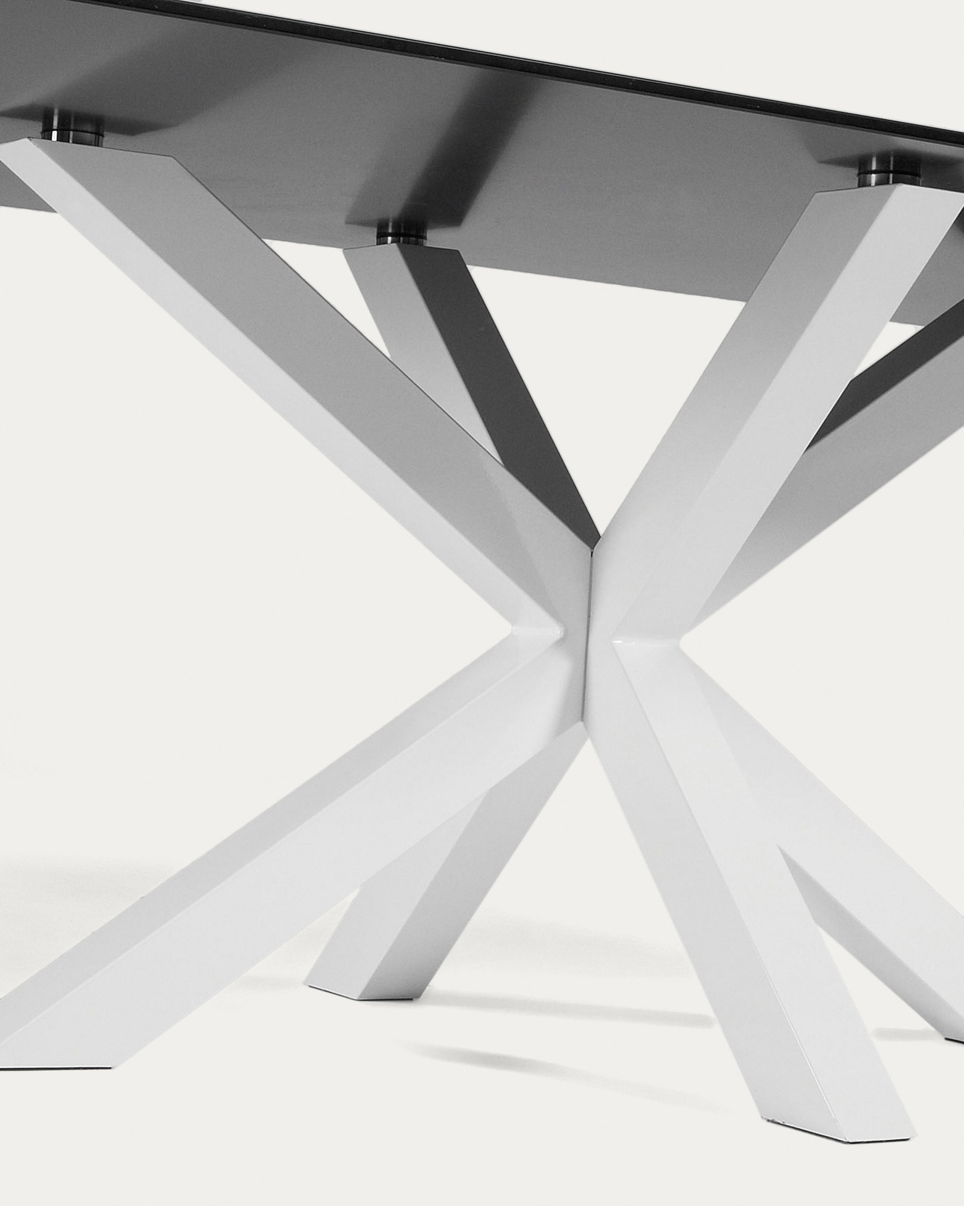 Argo table 180x100 cm, epoxy white and black glass - Detail