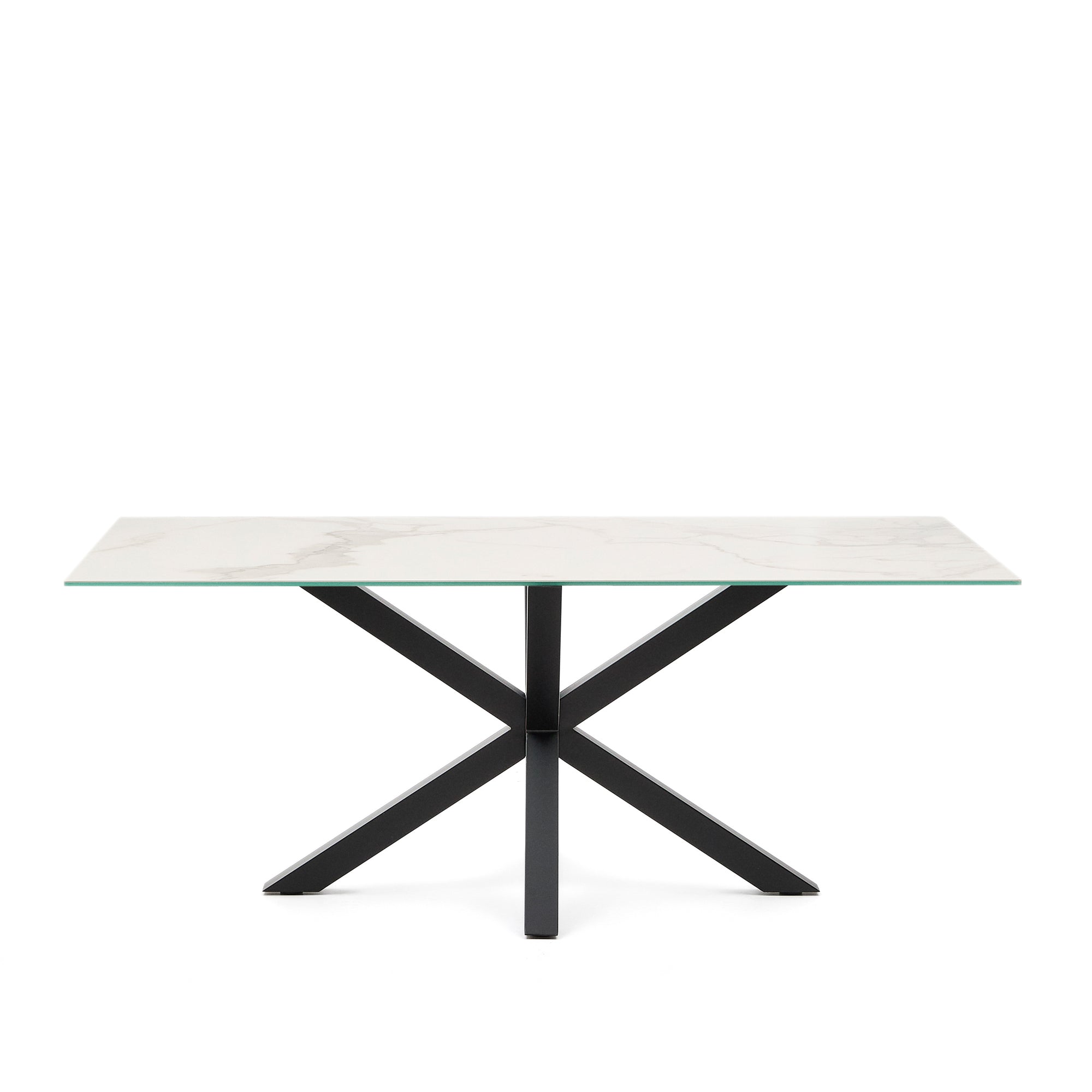Argo asztal 200x100, epoxi fekete és Kalos blanco