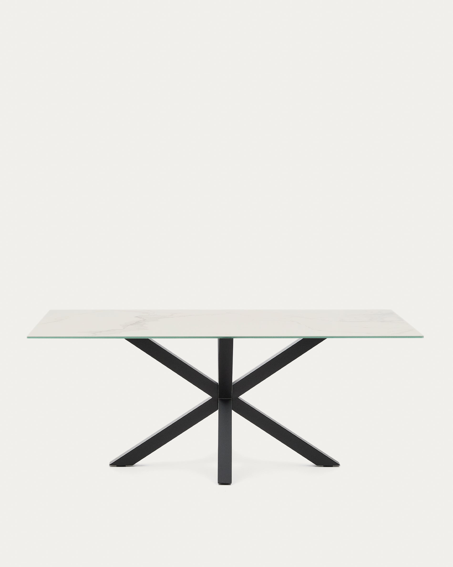 Argo asztal 200x100, epoxi fekete és Kalos blanco