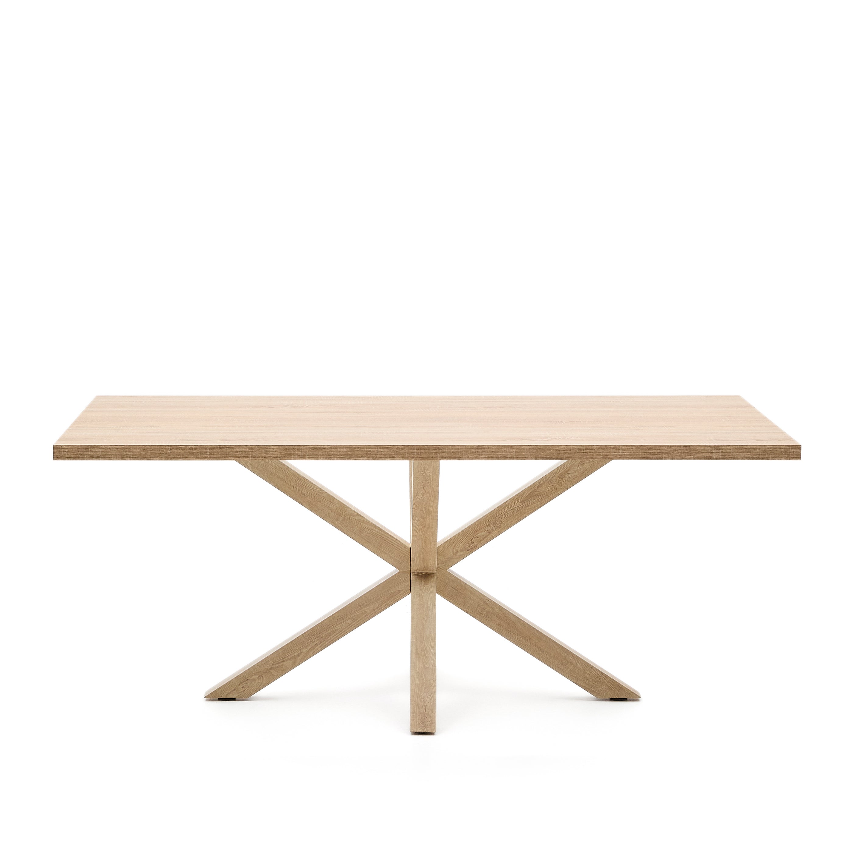 Argo table in melamine with natural finish and wood-effect steel legs 200 x 100 cm - Product Image