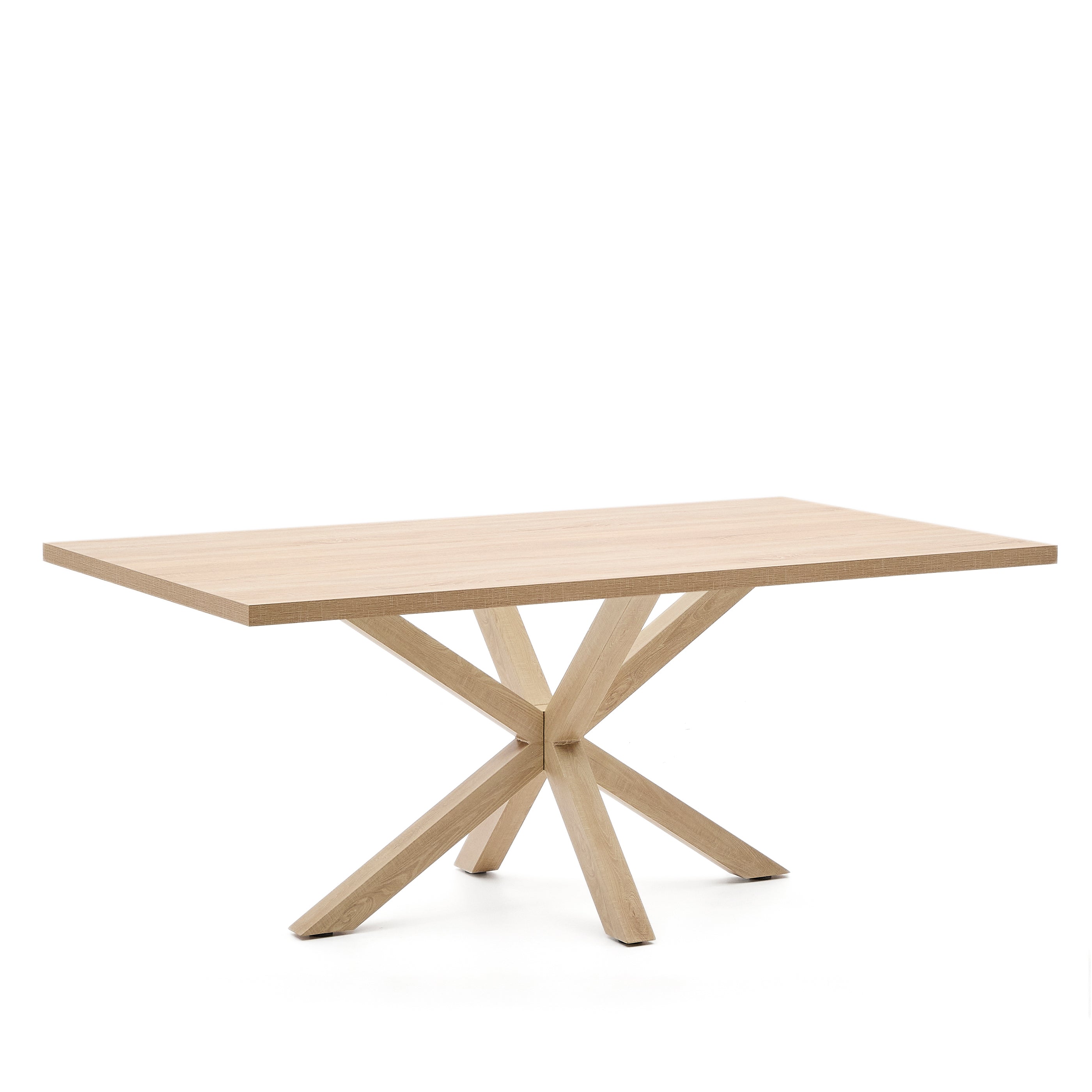 Argo table in melamine with natural finish and wood-effect steel legs 200 x 100 cm - Product Image