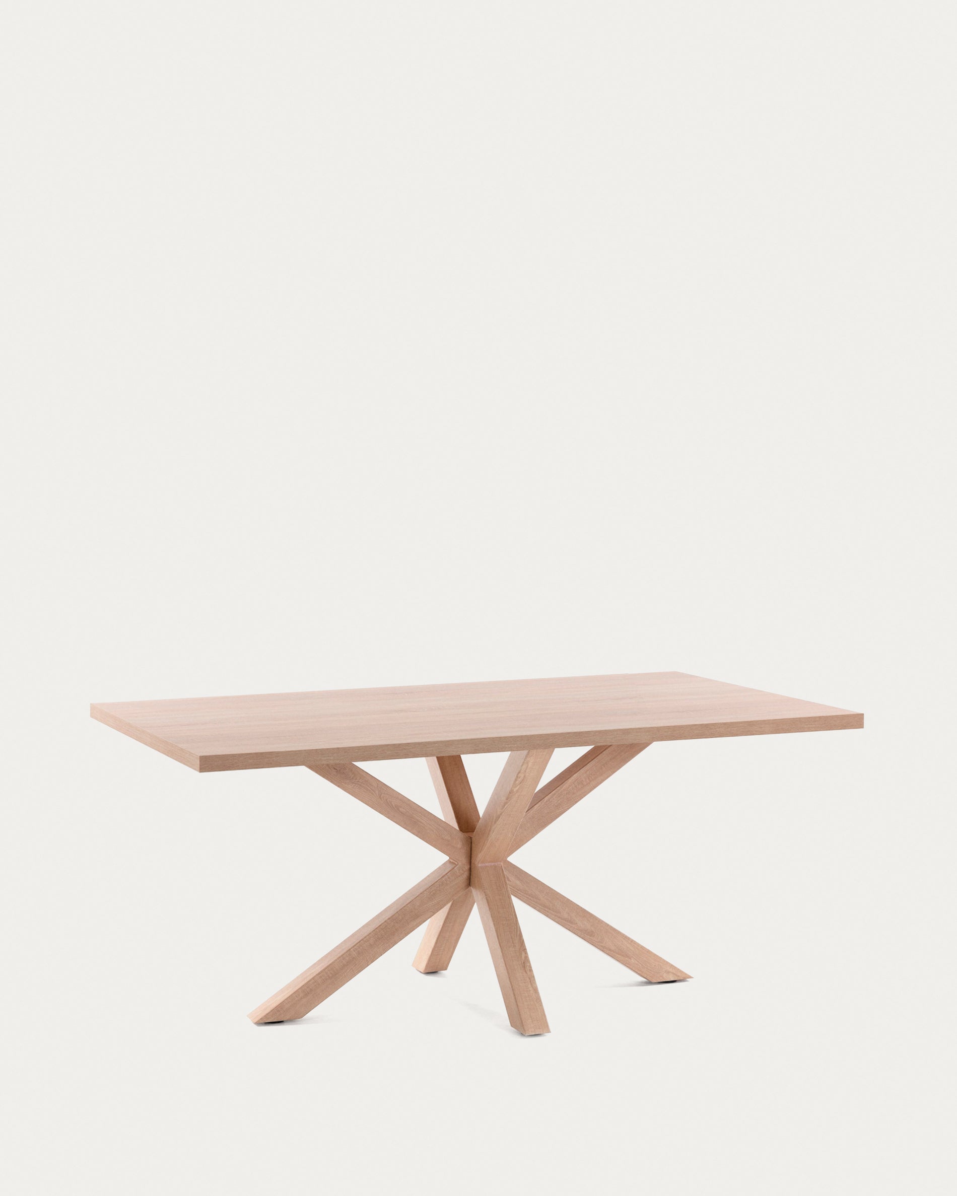 Argo table in melamine with natural finish and wood-effect steel legs 200 x 100 cm - Product View
