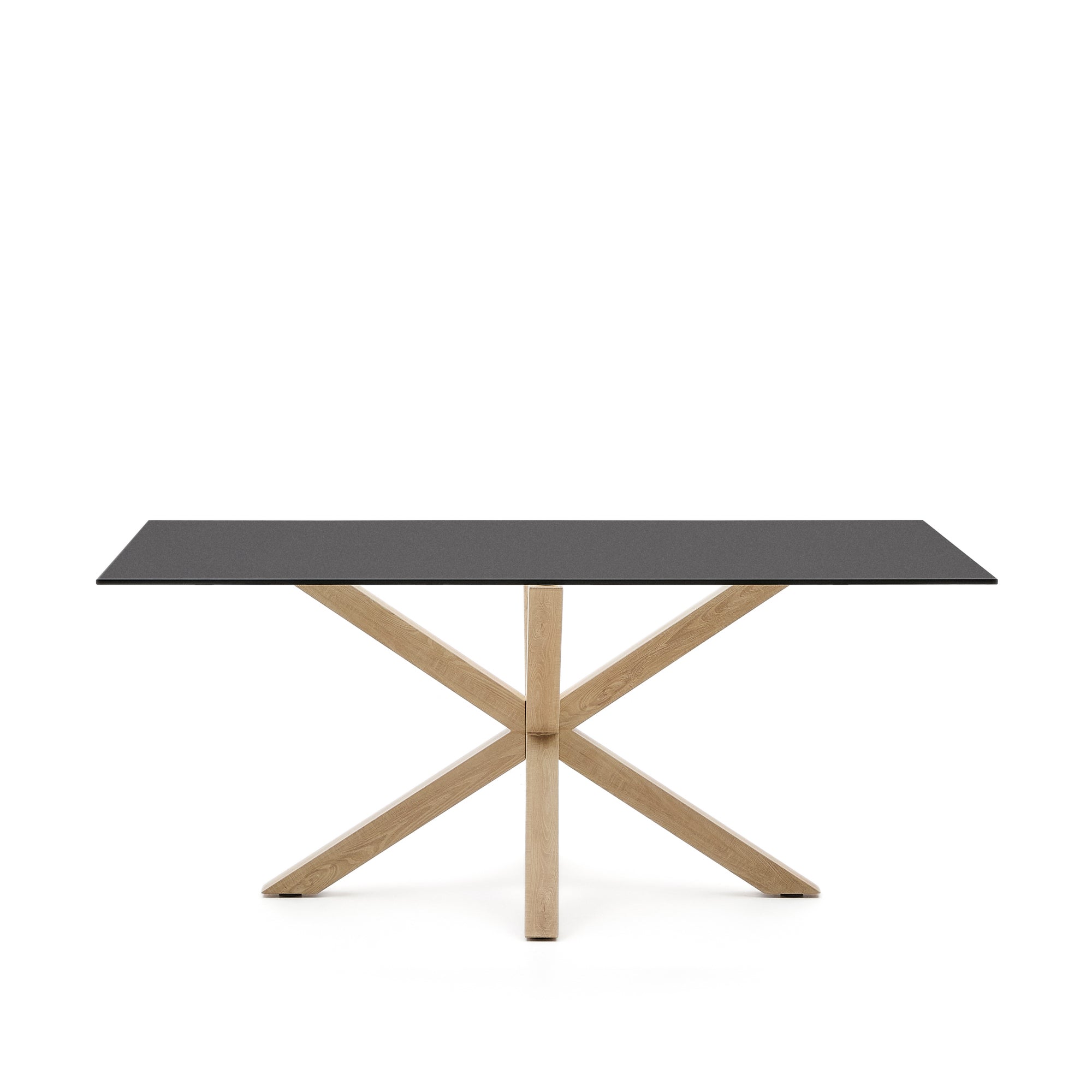 Argo asztal 180x100 cm, sonoma acél és fekete üveg