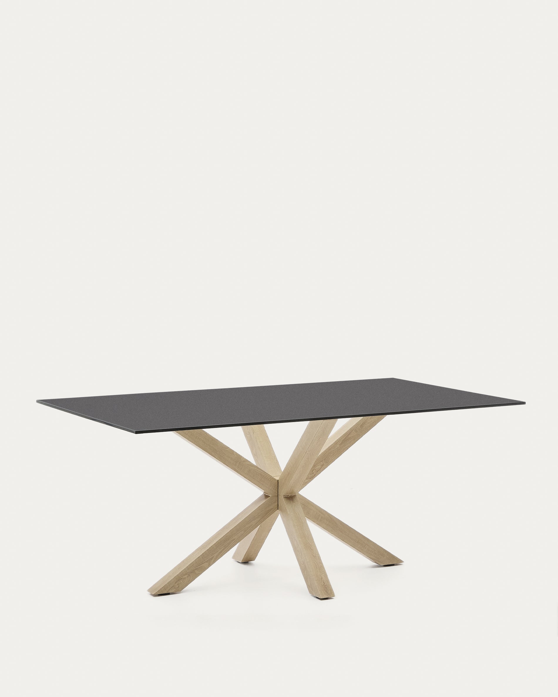 Argo asztal 180x100 cm, sonoma acél és fekete üveg