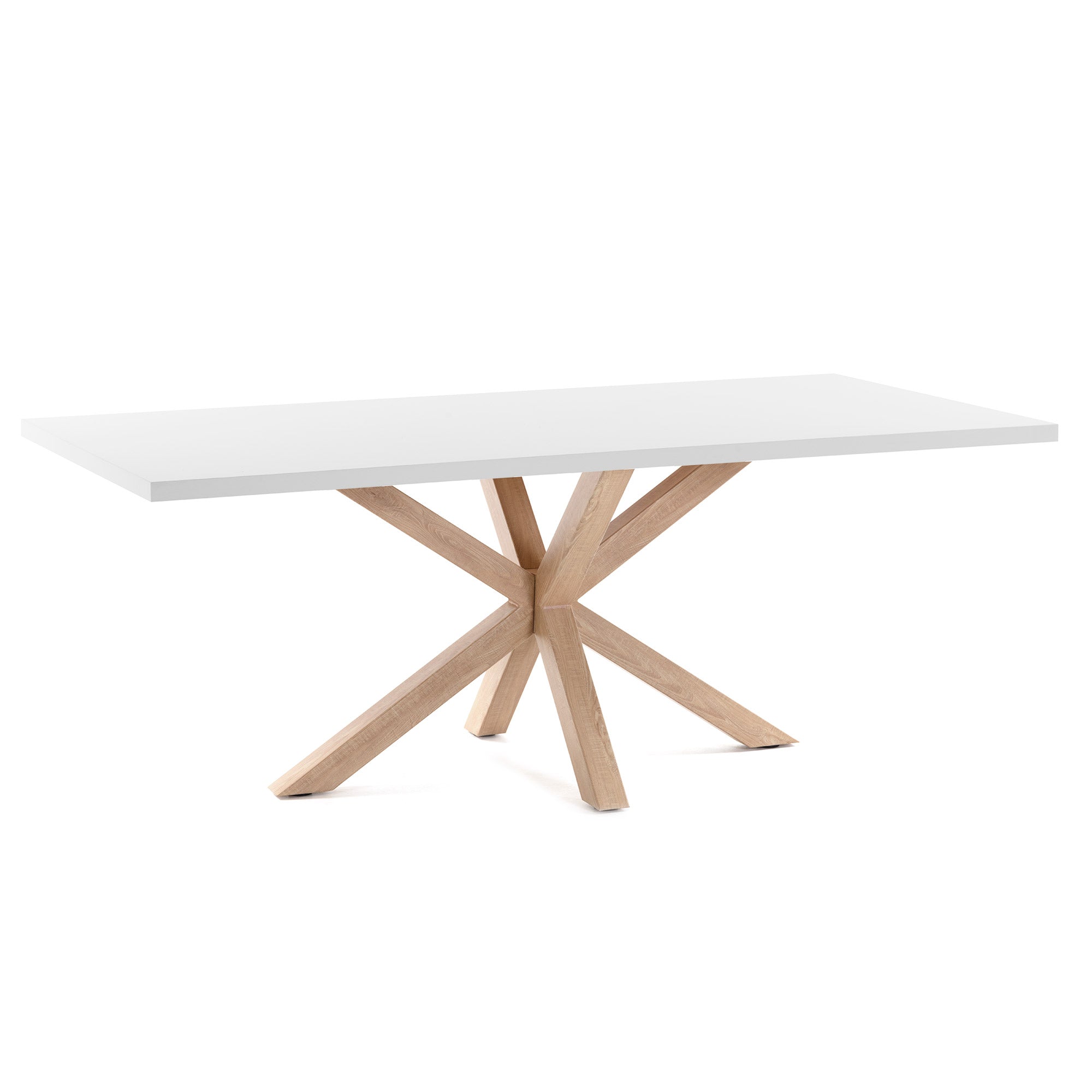 Argo table in melamine with white finish and wood-effect steel legs 180 x 100 cm - Product Image