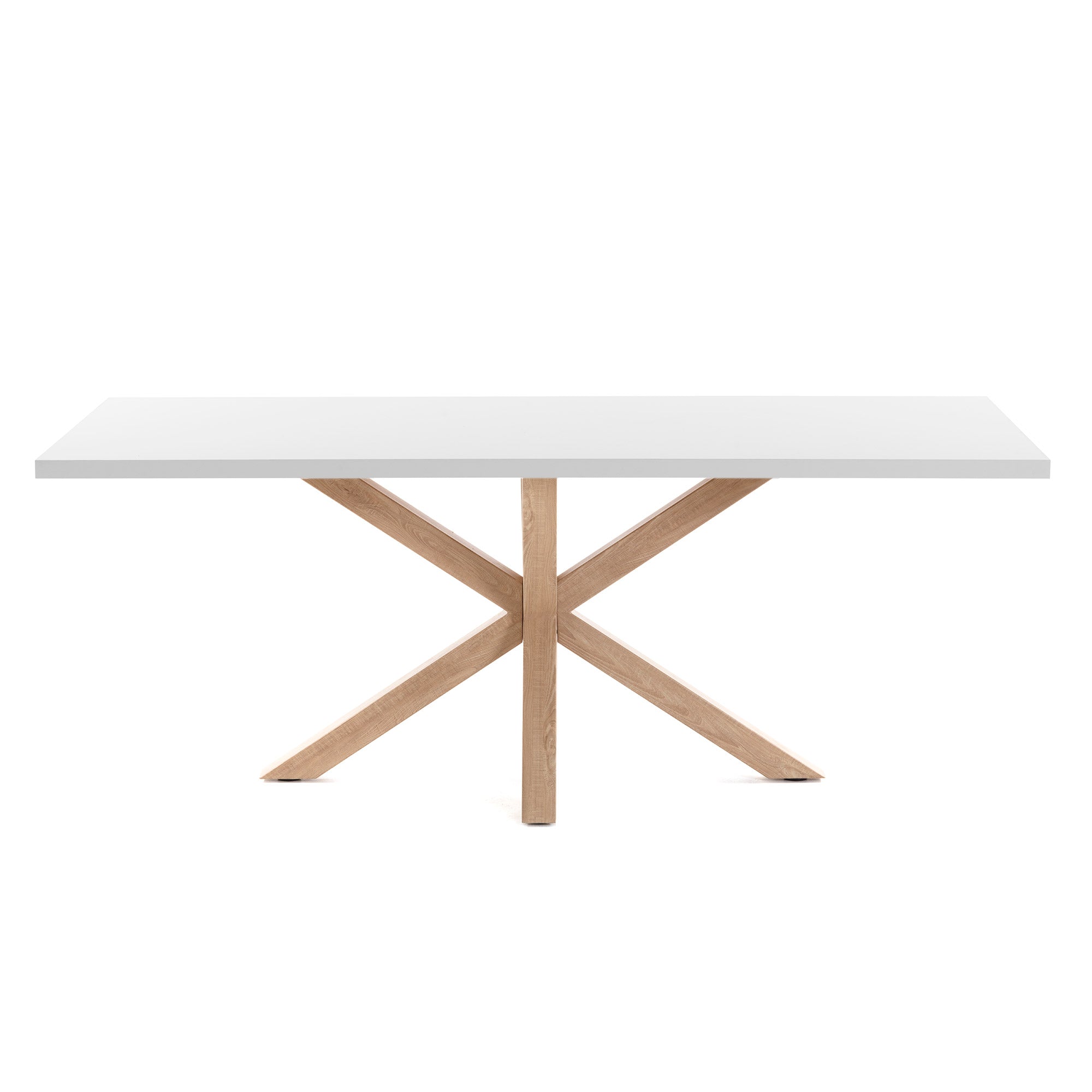 Argo table in melamine with white finish and wood-effect steel legs 180 x 100 cm - Product Image