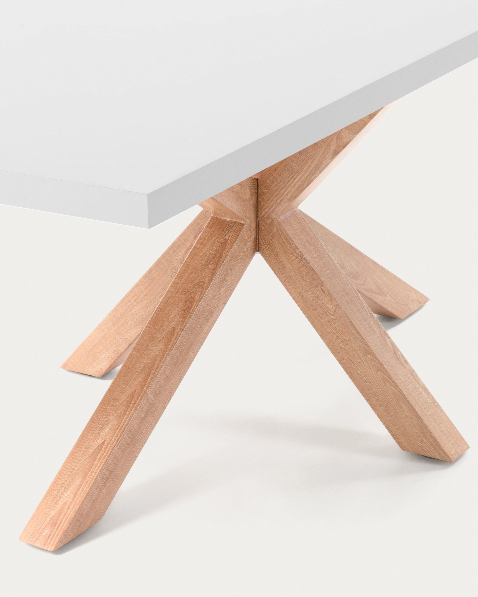 Argo table in melamine with white finish and wood-effect steel legs 180 x 100 cm - Detail