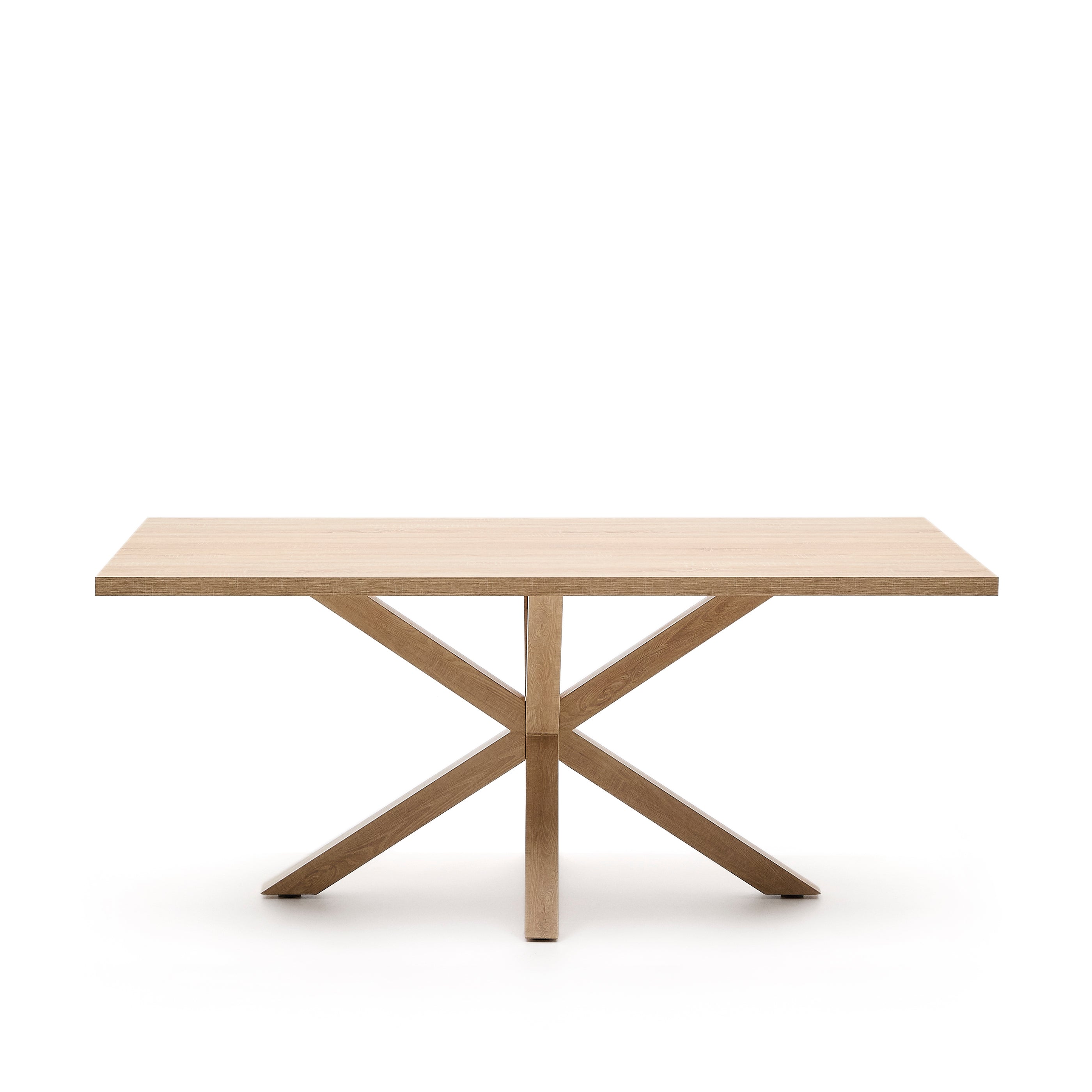 Argo table in melamine with natural finish and wood-effect steel legs 180 x 100 cm - Product Image