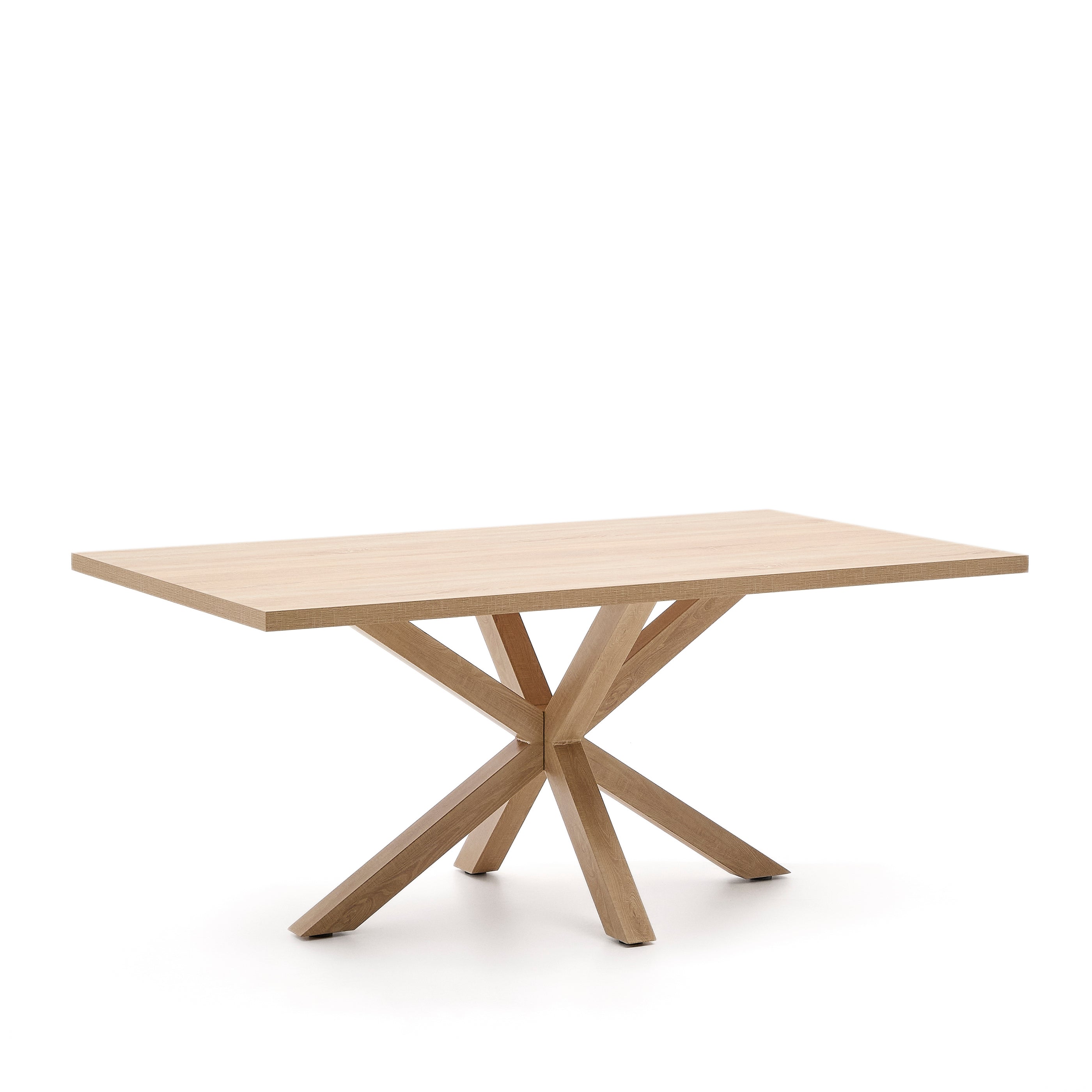 Argo table in melamine with natural finish and wood-effect steel legs 180 x 100 cm - Product Image
