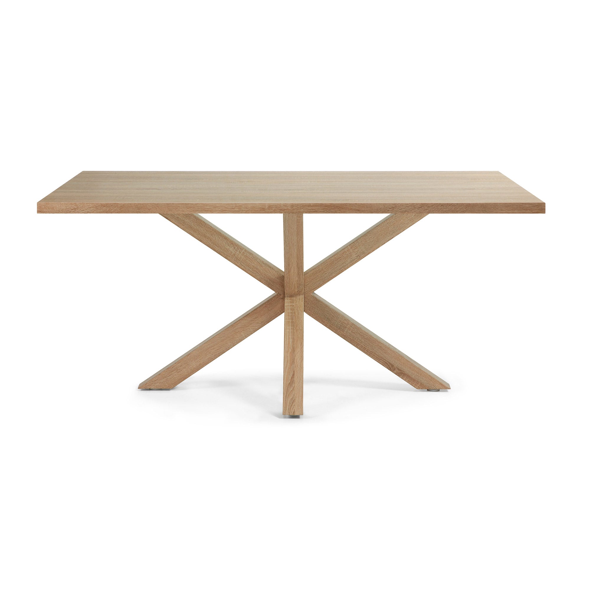 Argo table in melamine with natural finish and wood-effect steel legs 180 x 100 cm - Product Image
