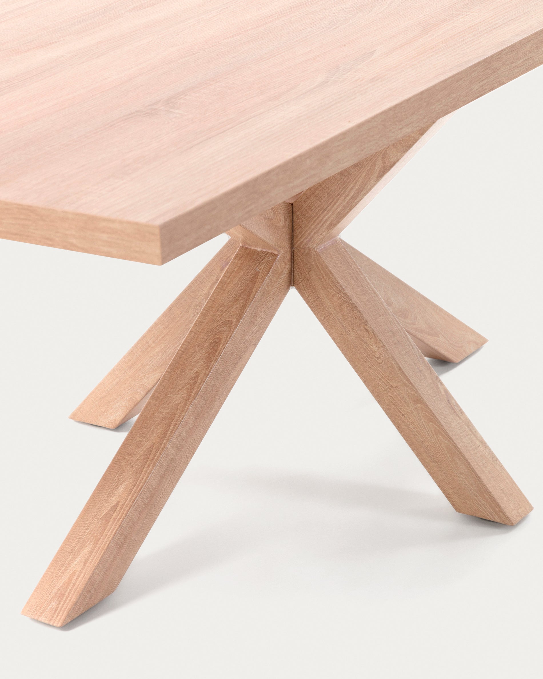 Argo table in melamine with natural finish and wood-effect steel legs 180 x 100 cm - Detail