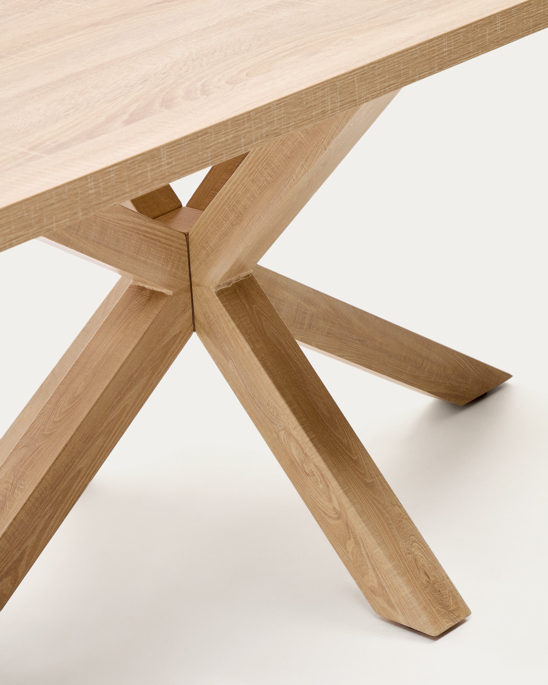 Argo table in melamine with natural finish and wood-effect steel legs 180 x 100 cm - Detail