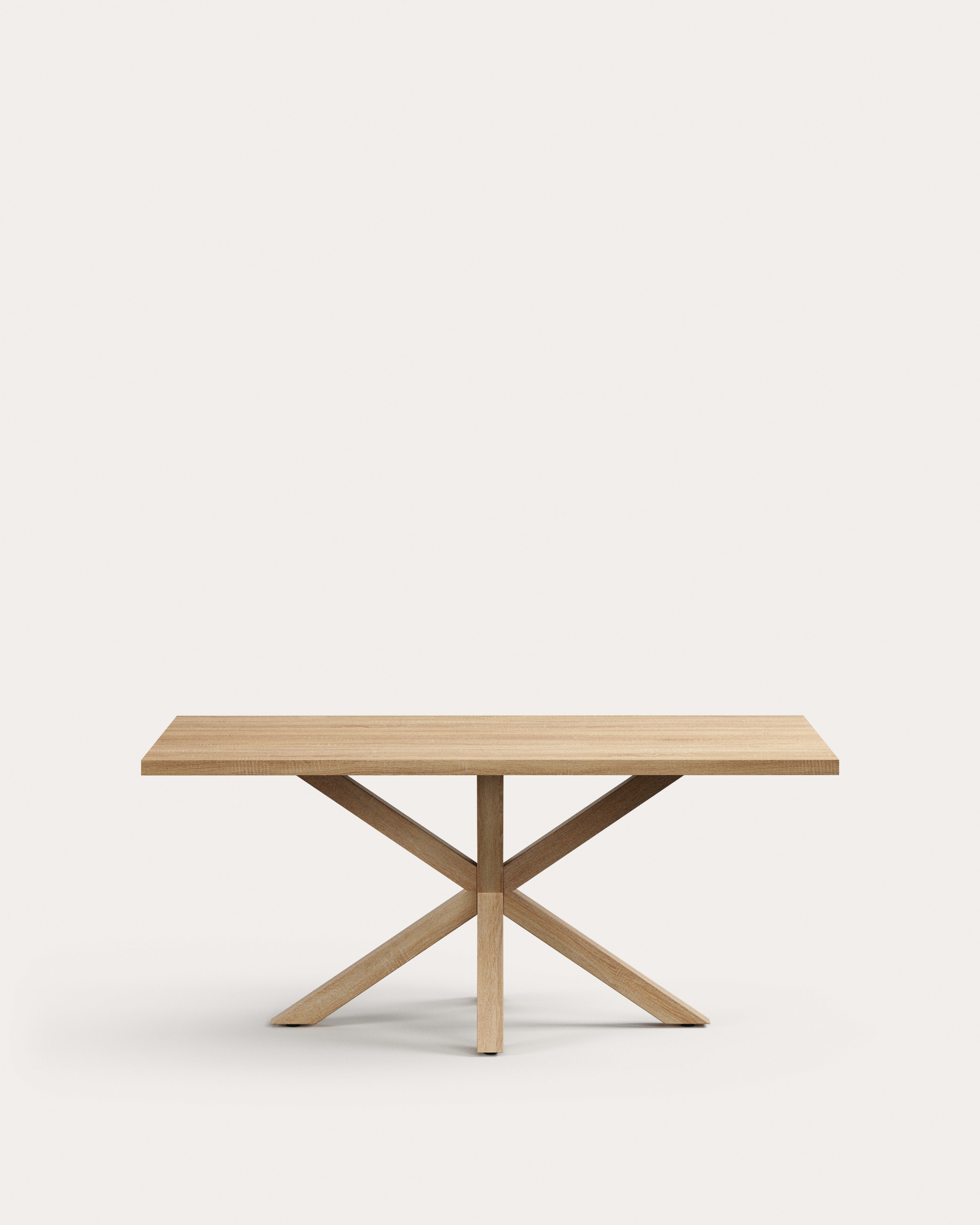 Argo table in melamine with natural finish and wood-effect steel legs 180 x 100 cm - Product View