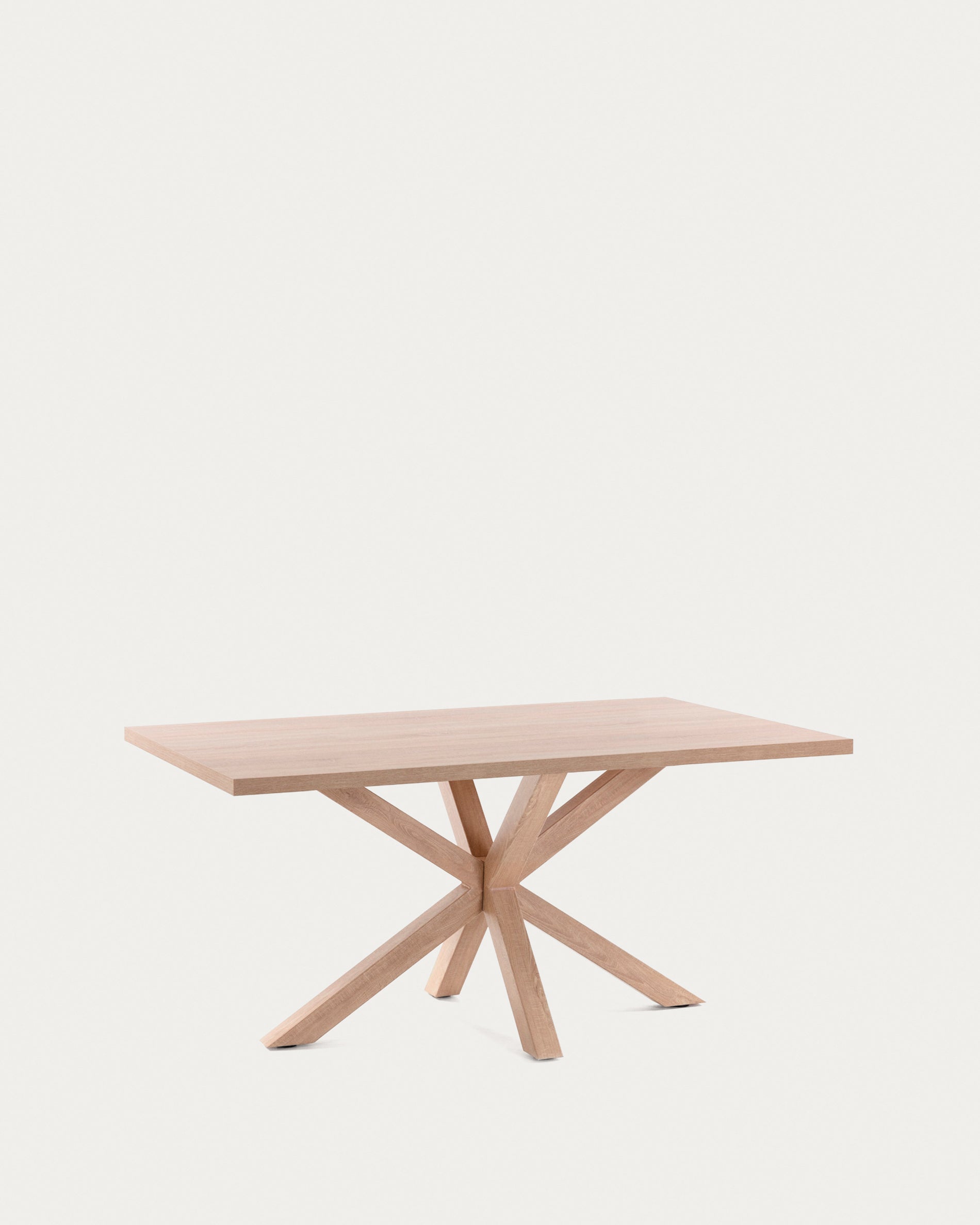 Argo table in melamine with natural finish and wood-effect steel legs 180 x 100 cm - Product View