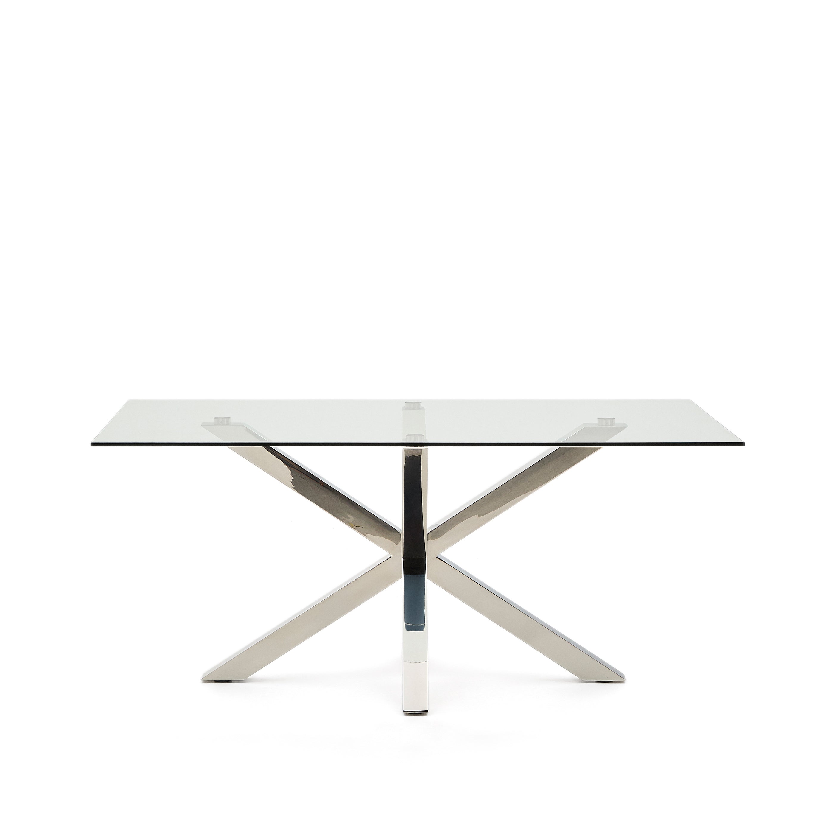 Argo glass table with stainless steel legs 160 x 90 cm - Product Image