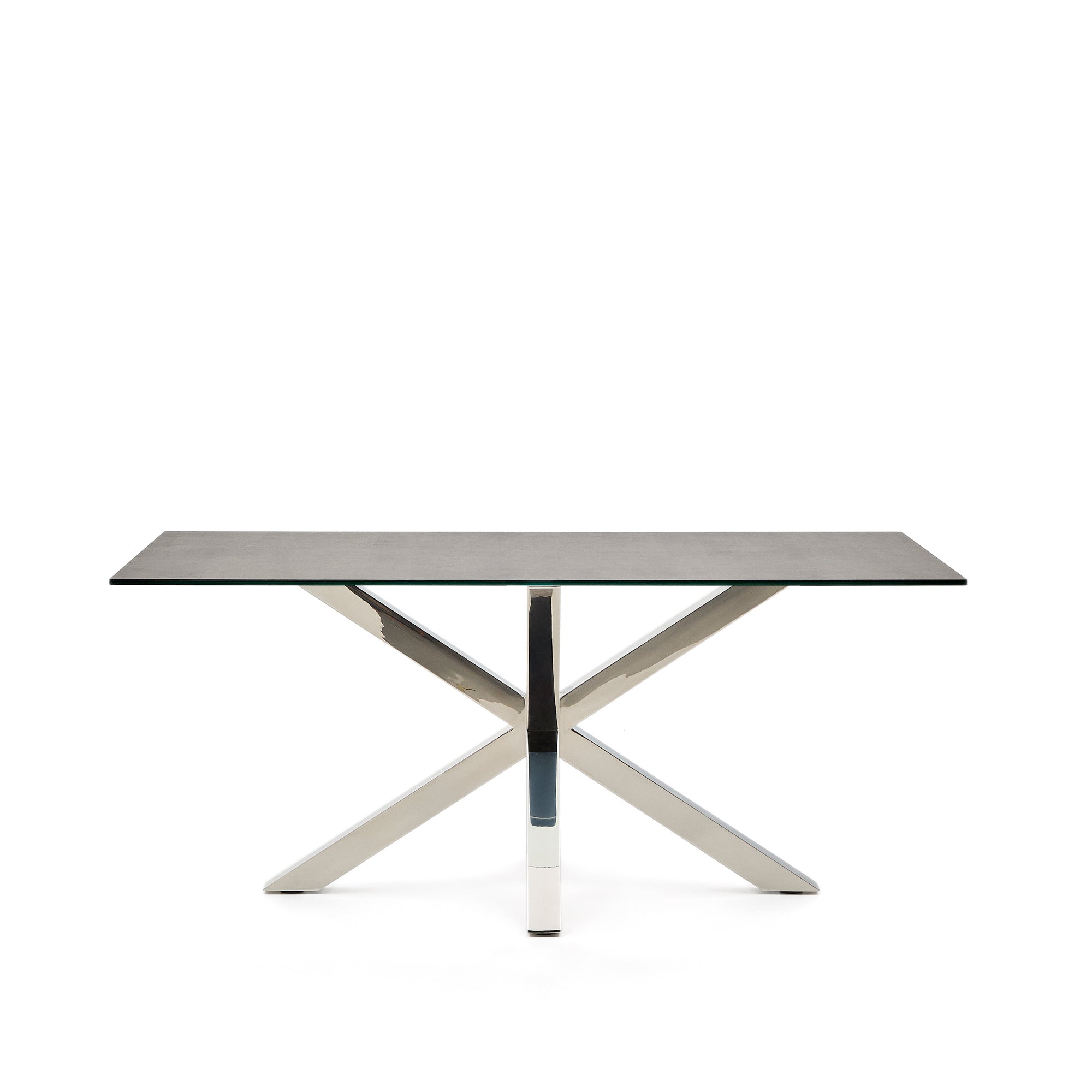 Argo asztal Vas Moha porcelánból és rozsdamentes acél lábakkal, 160 x 90 cm