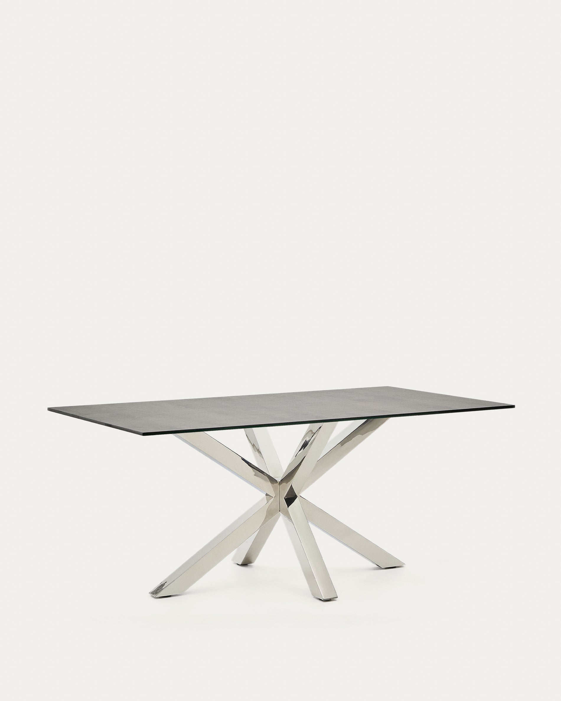Argo asztal Vas Moha porcelánból és rozsdamentes acél lábakkal, 160 x 90 cm