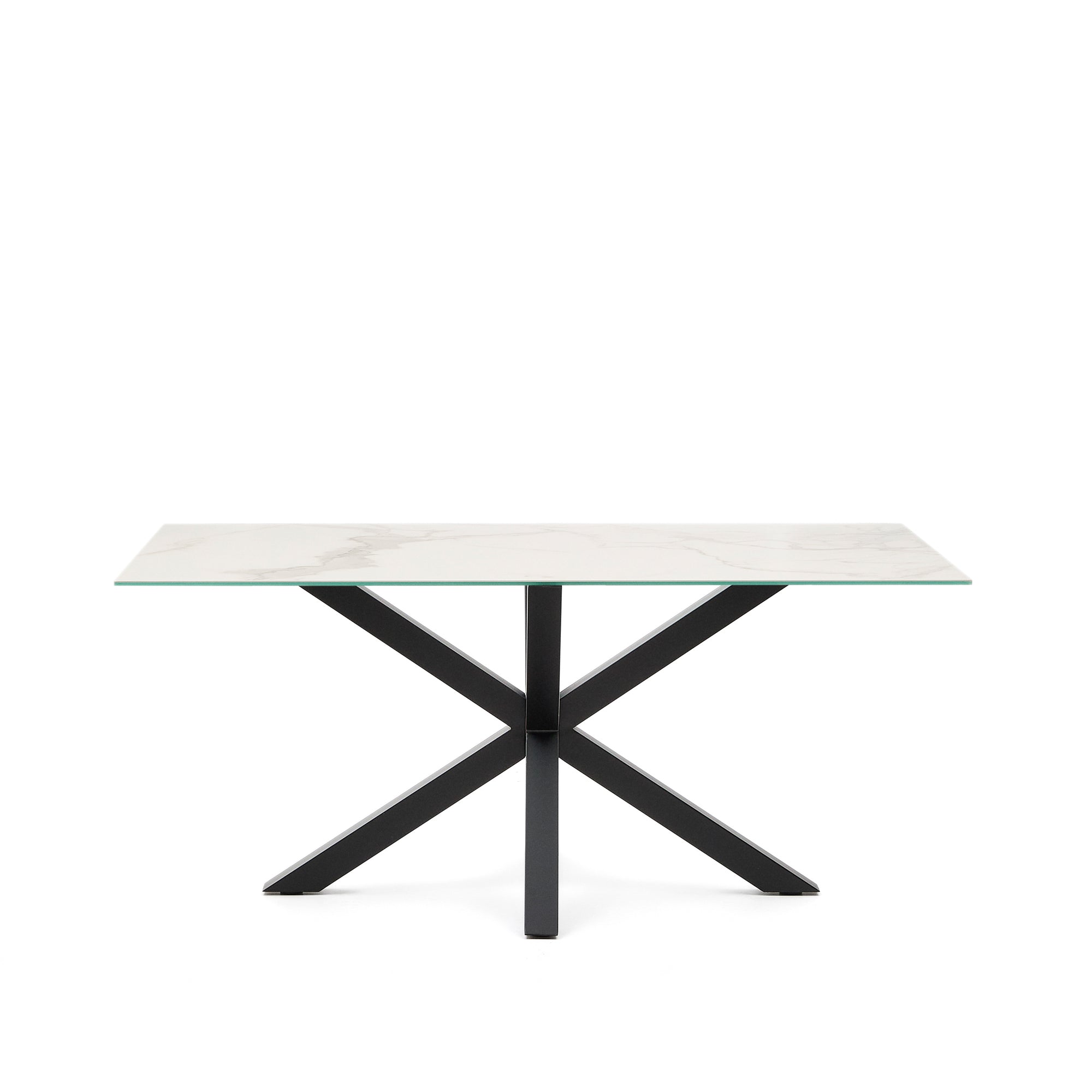 Argo table 160x90 black, Kalos Blanco porcelain
