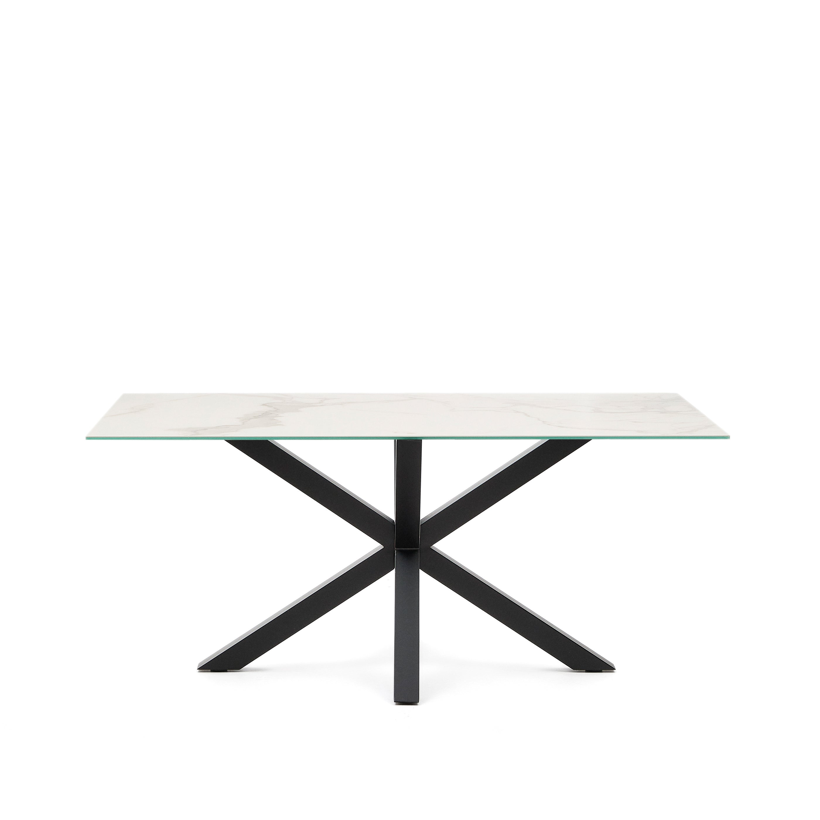 Argo table 160x90 black, Kalos Blanco porcelain