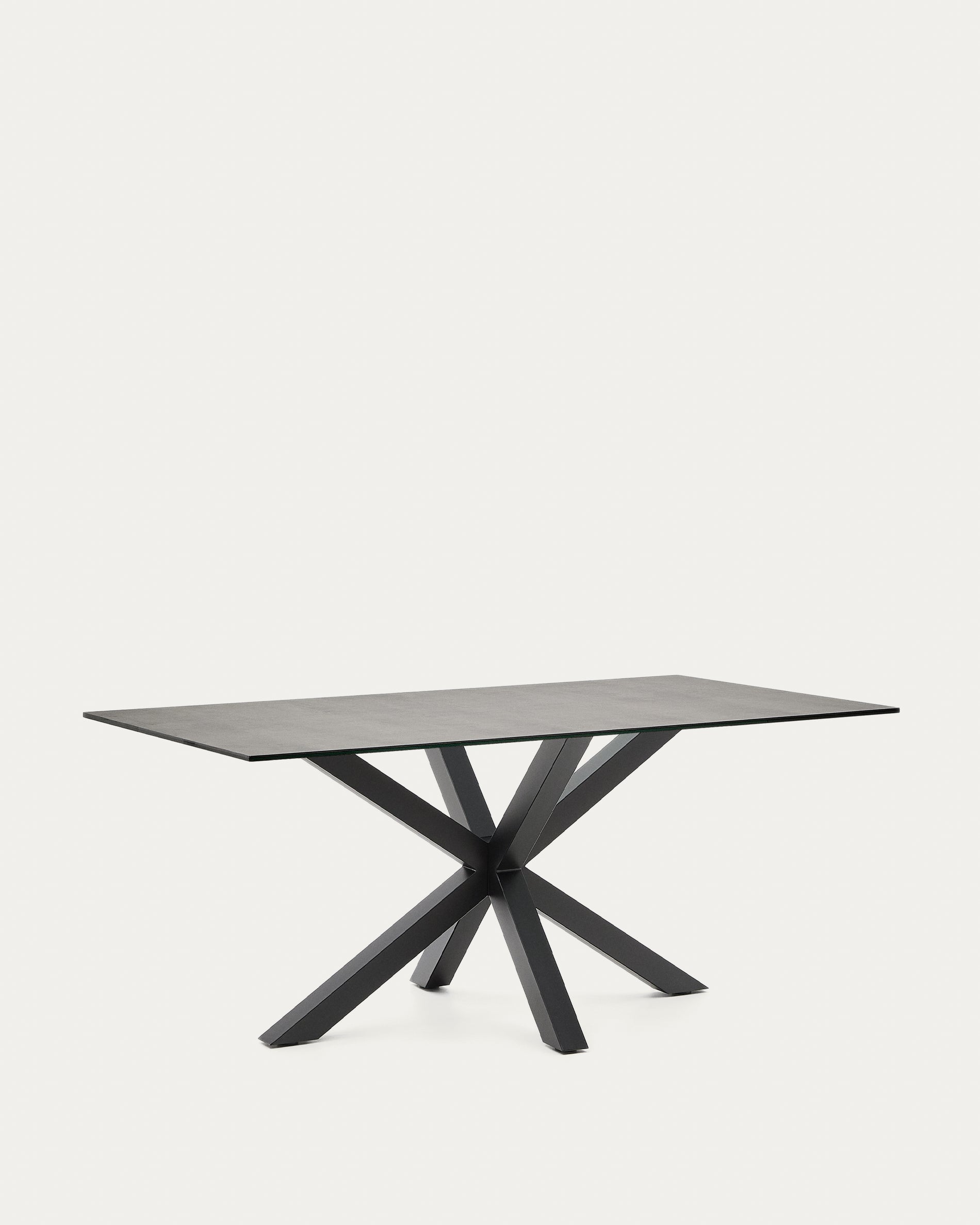 Argo asztal Iron Moss porcelánból és acél lábakkal fekete befejezéssel, 160 x 90 cm