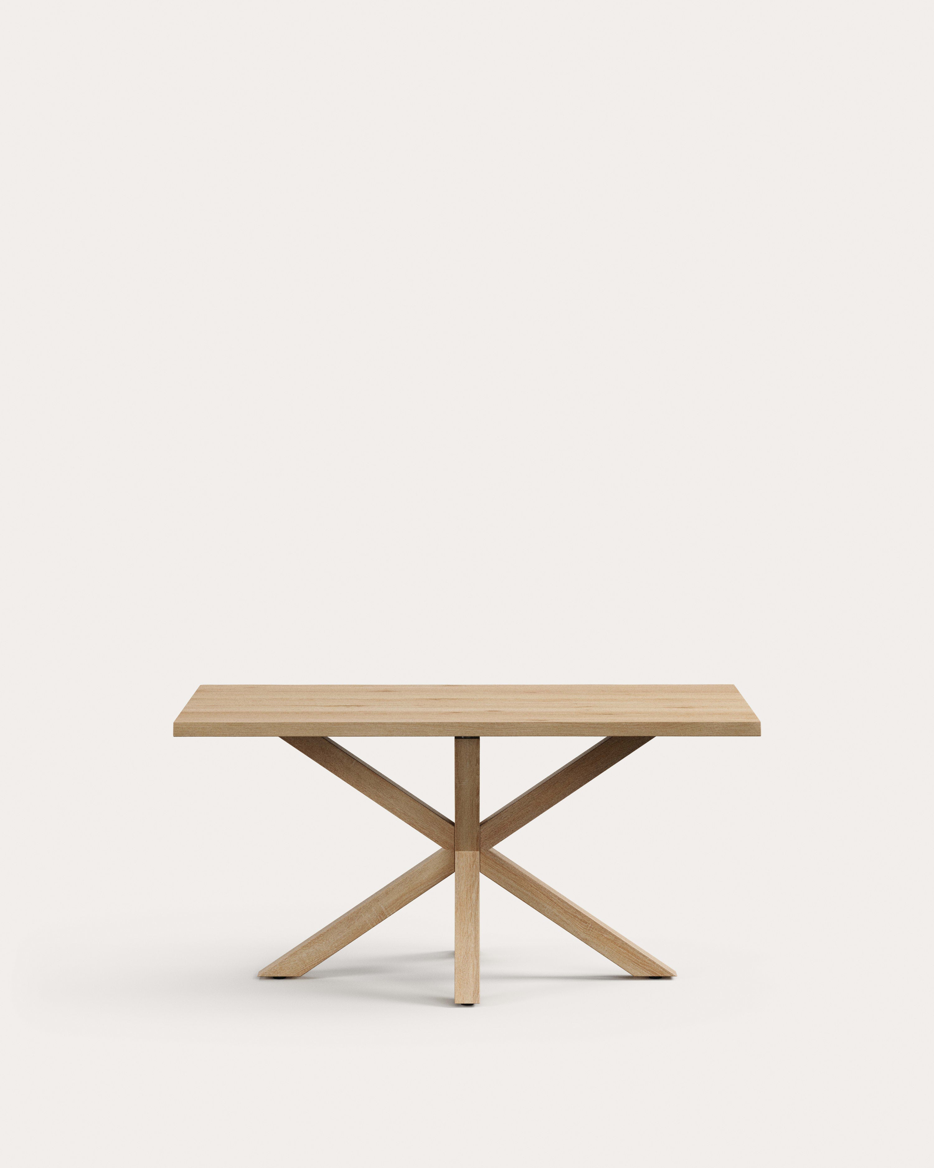 Argo table in whitewashed oak veneer and wood-effect steel legs 160 x 90 cm - Product View