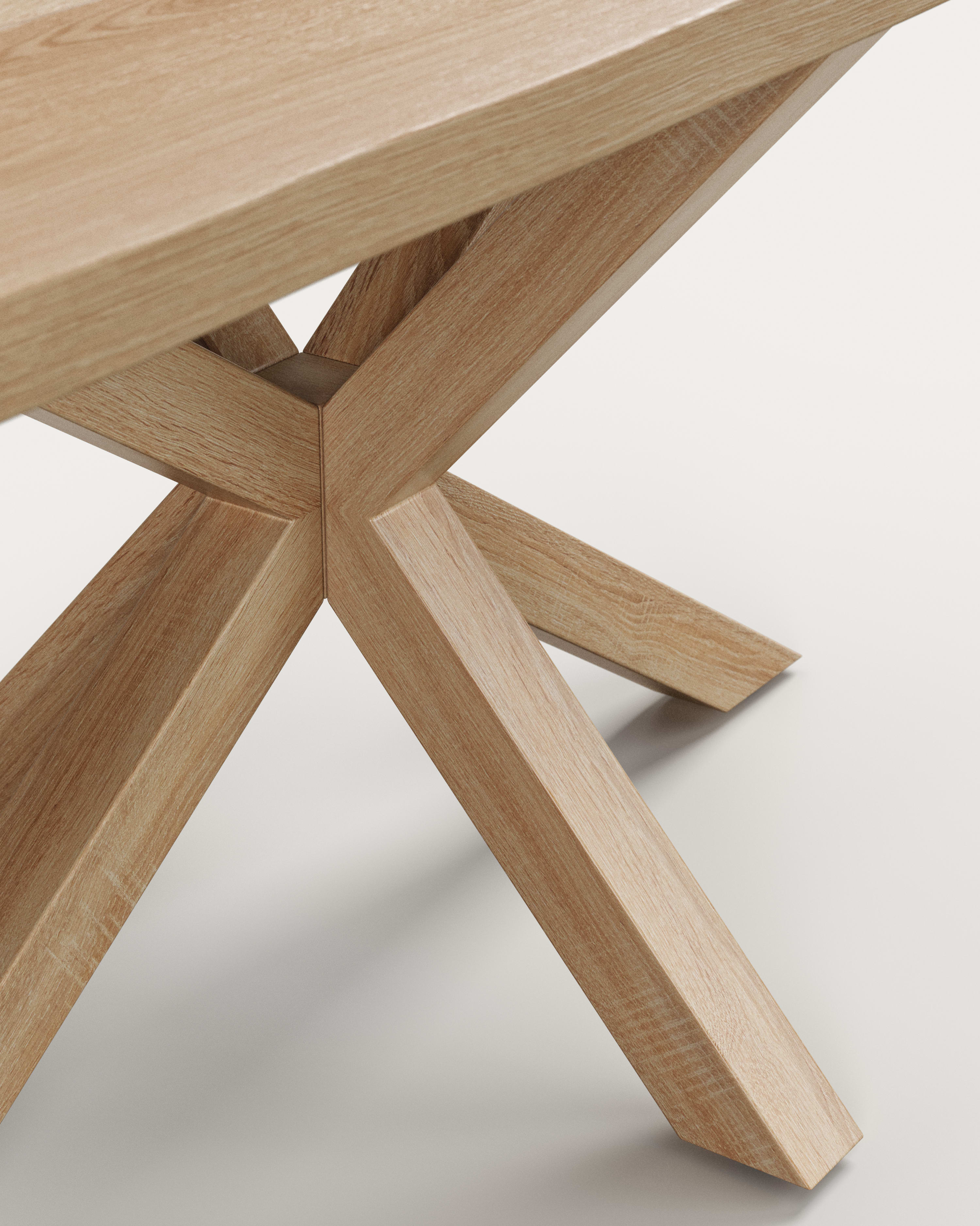 Argo table in whitewashed oak veneer and wood-effect steel legs 180 x 100 cm - Detail