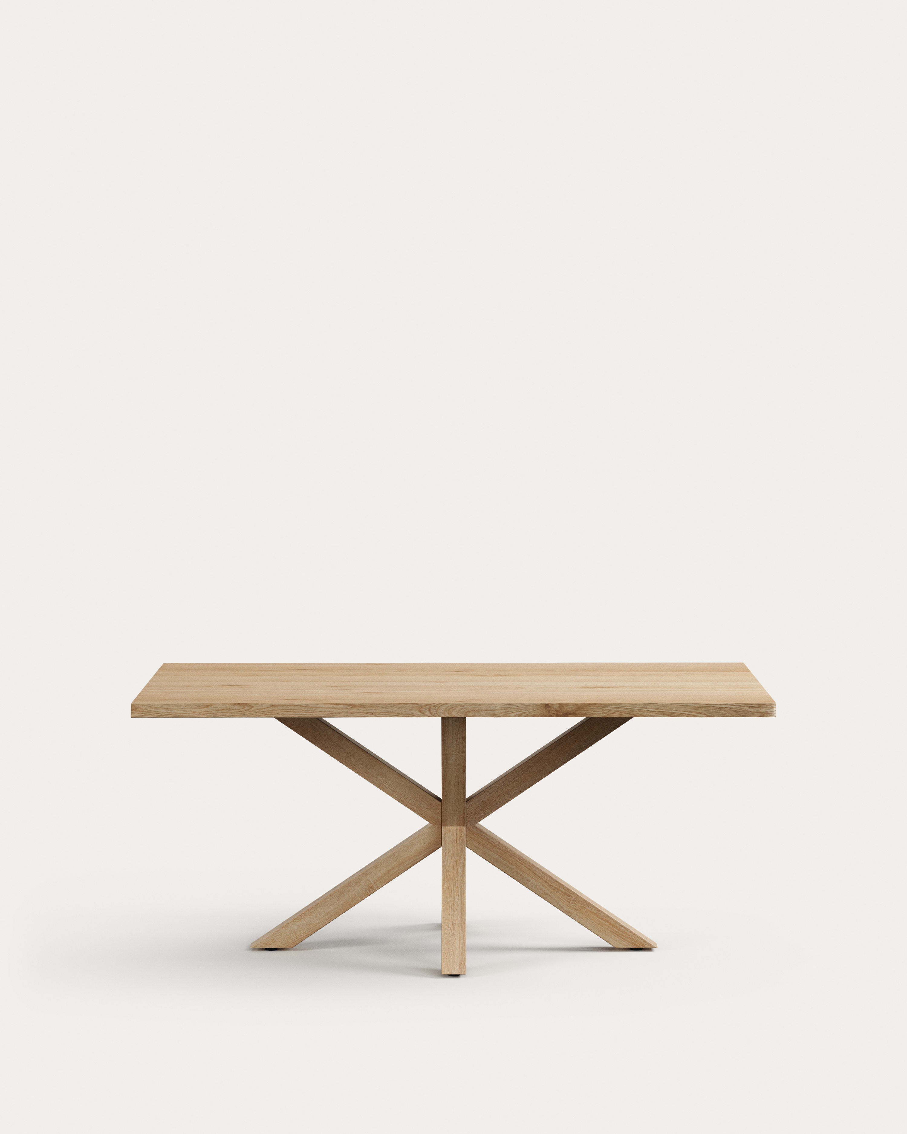 Argo table in whitewashed oak veneer and wood-effect steel legs 180 x 100 cm - Product View