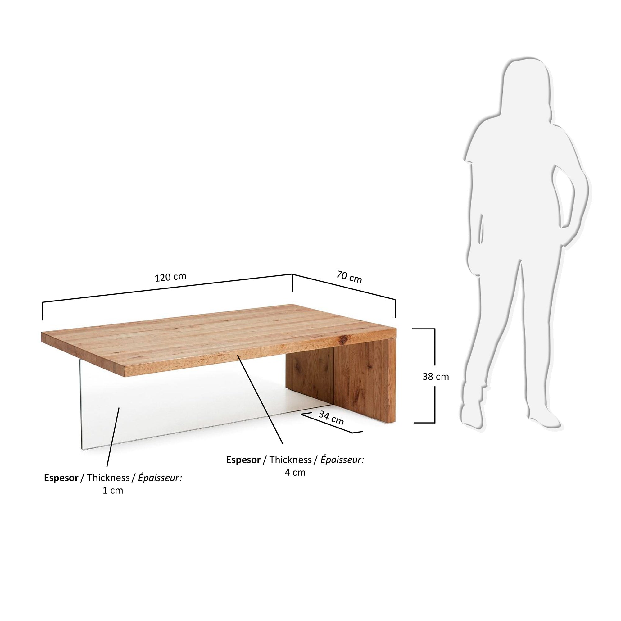 Tulsi coffee table 120 x 70 cm - Measurements