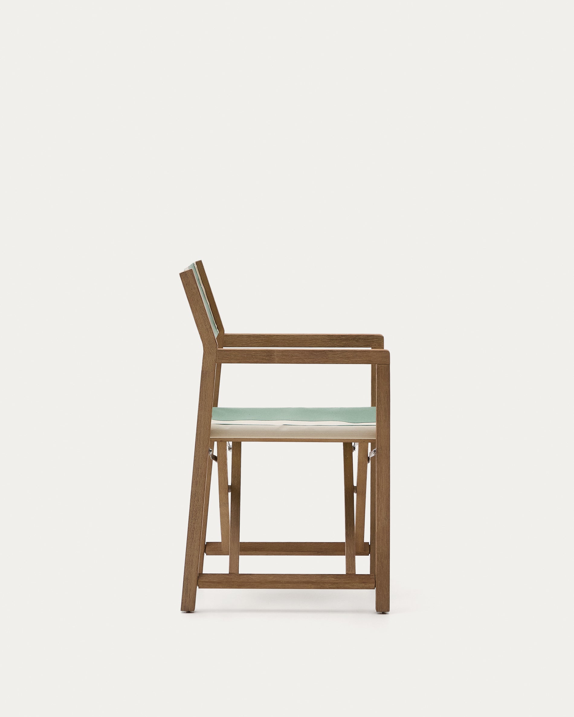 Vilara green and beige striped outdoor folding chair made of FSC 100% solid acacia wood - Product View