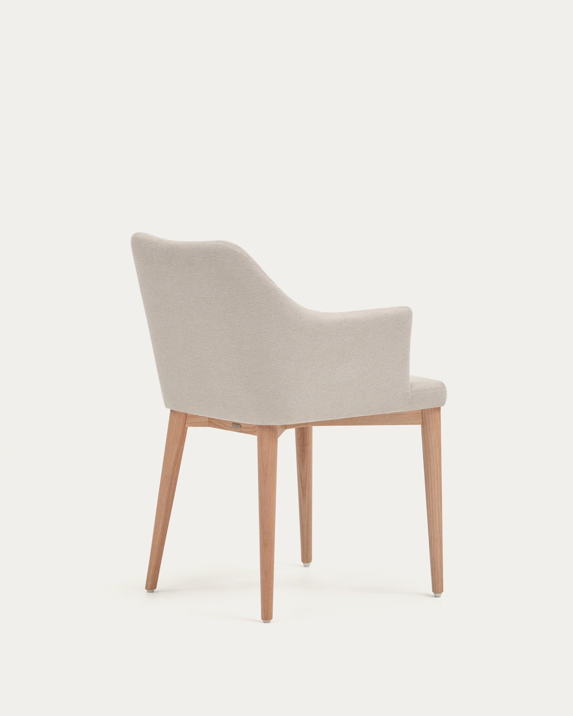 Croft chair in beige chenille with solid ash wood legs - Product View