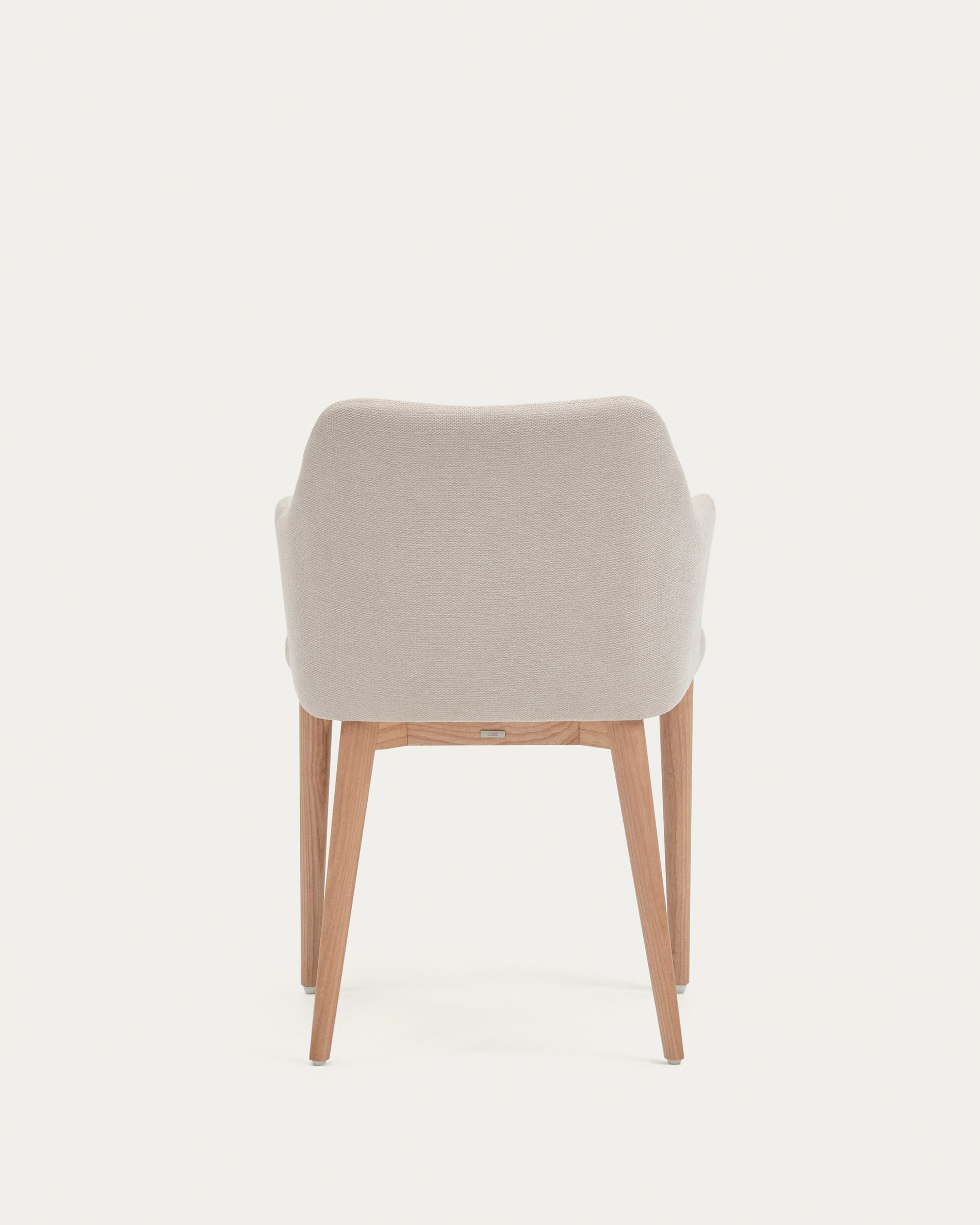 Croft chair in beige chenille with solid ash wood legs - Product View