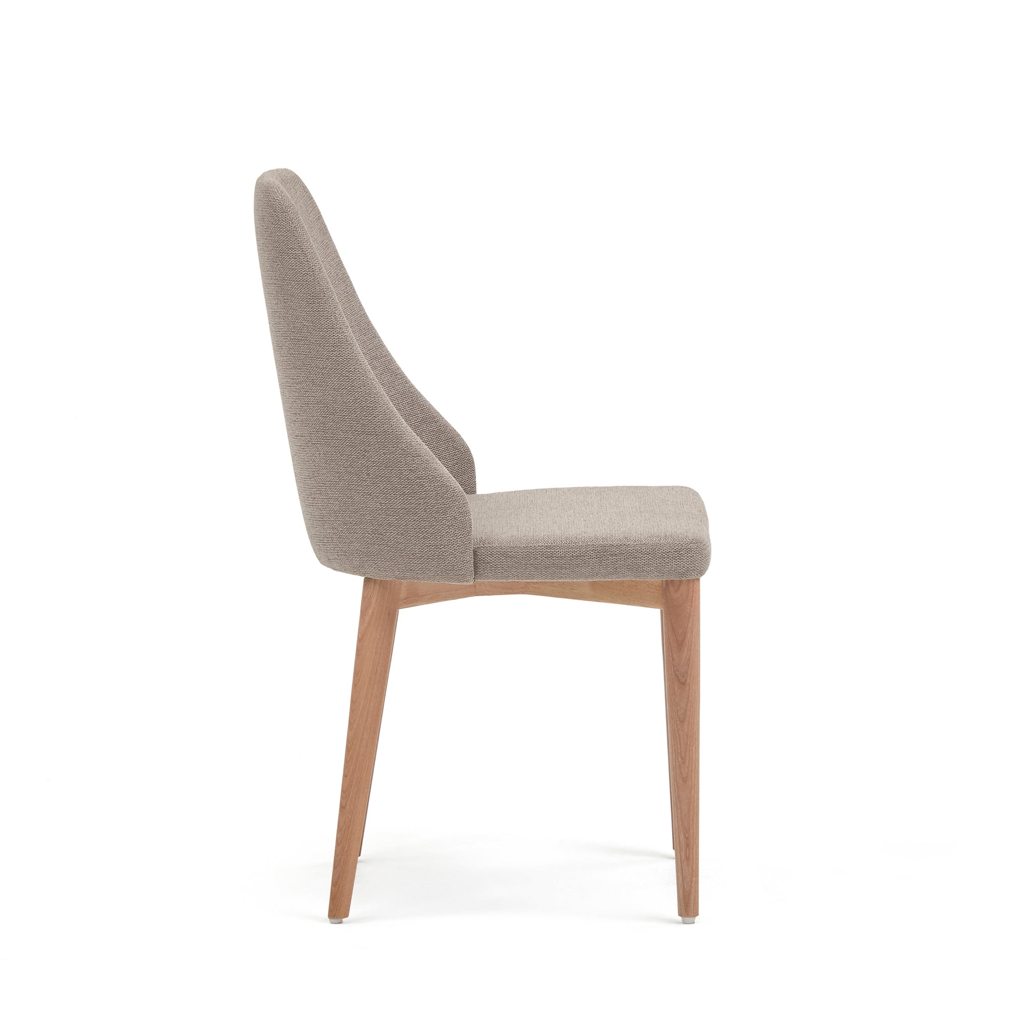 Rosie chair in brown chenille with solid ash wood legs in a natural finish - Product Image